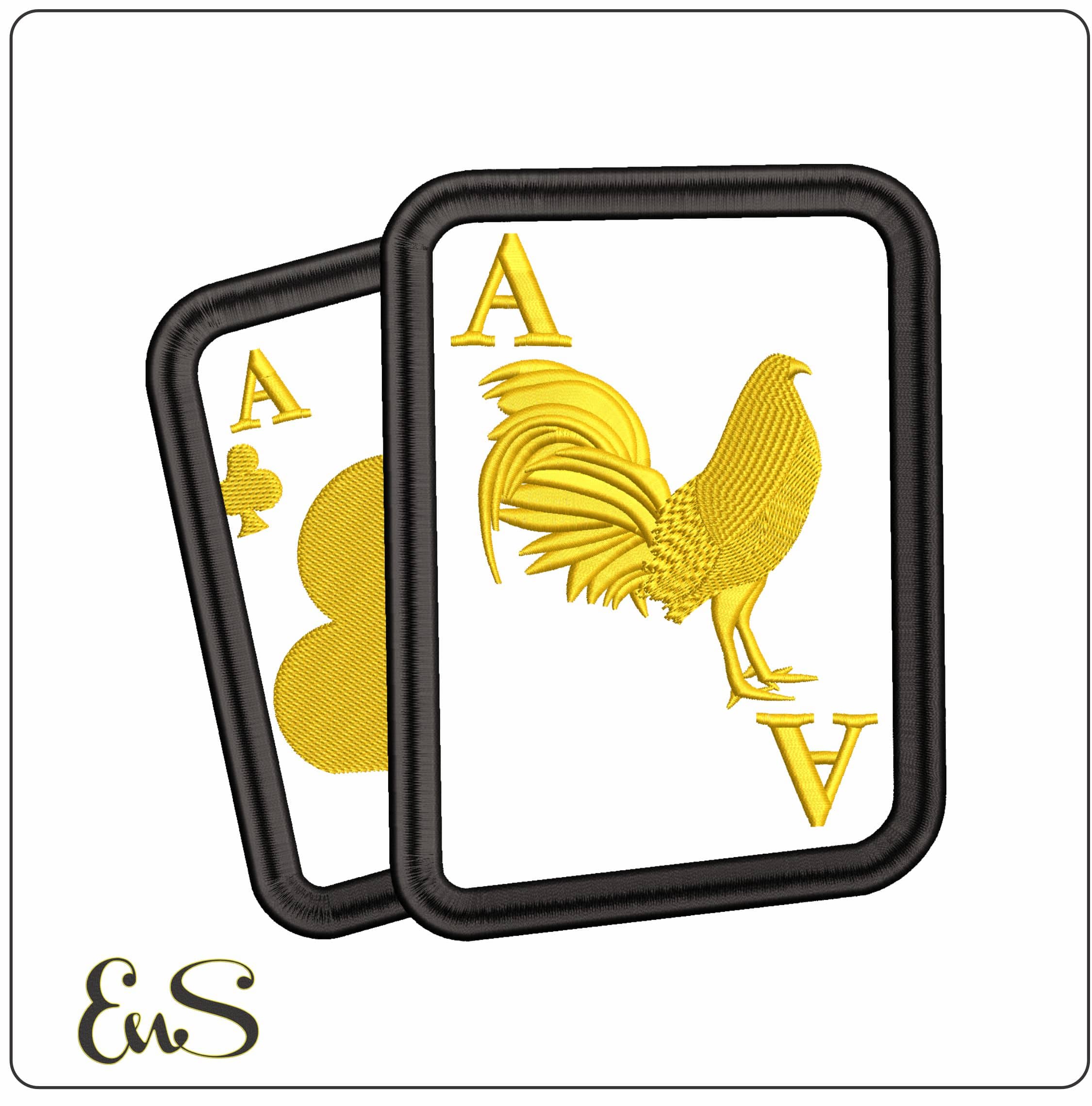 Aces Cockeral - Elegant embroidery design file - instant download