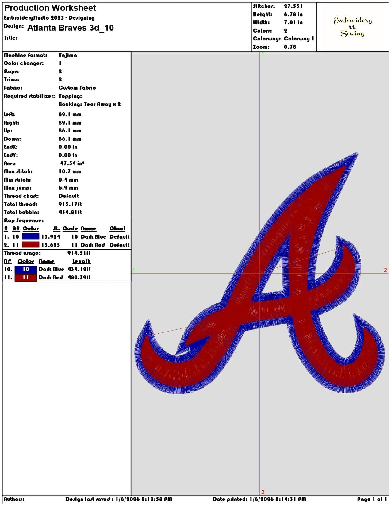 Atlanta Braves 3d - Elegant embroidery design file - instant download — view 3