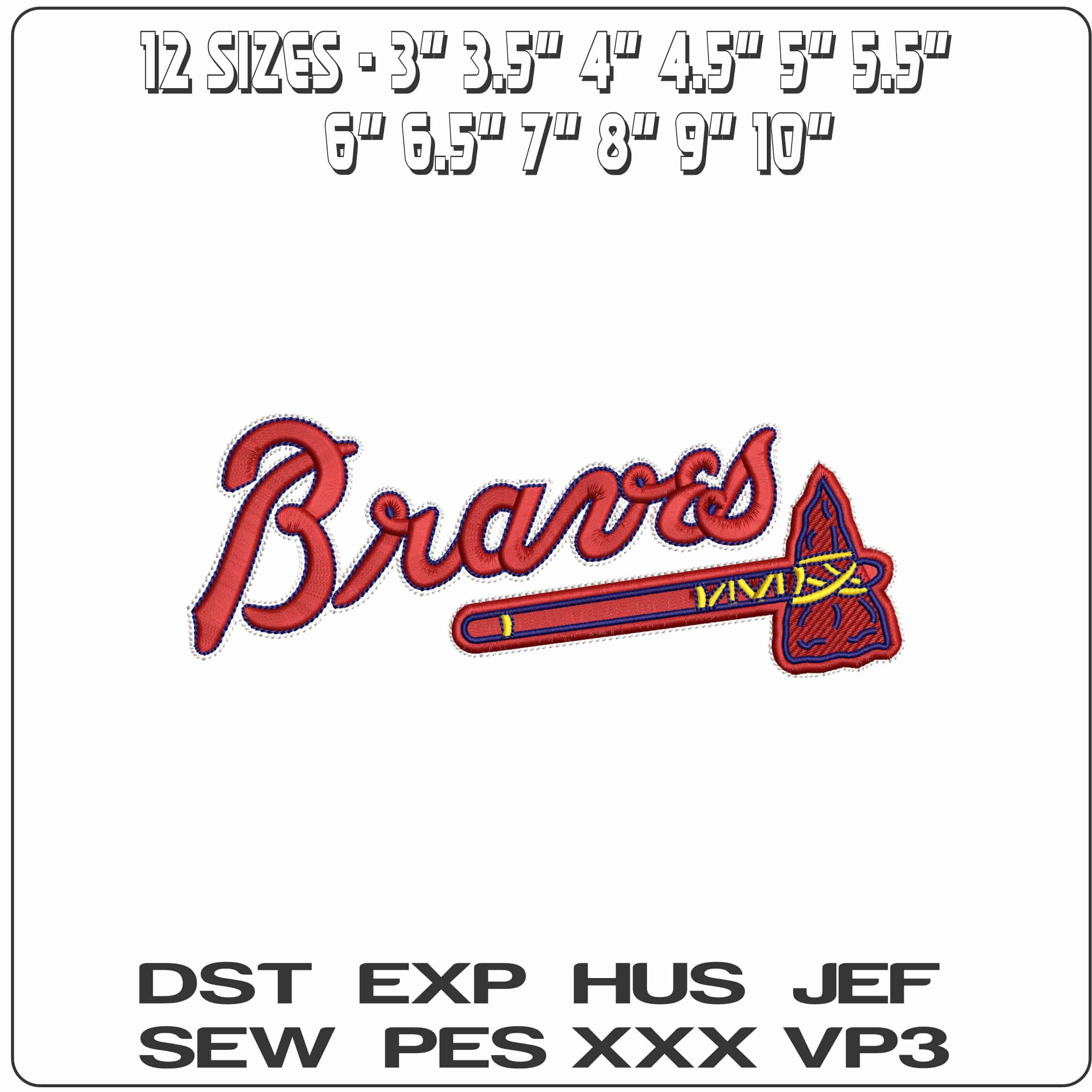 Atlanta Braves Hachet - Elegant embroidery design file - instant download — view 2