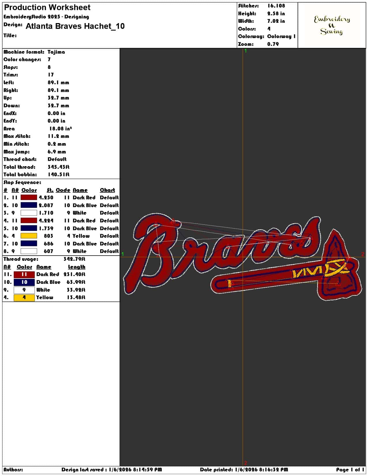 Atlanta Braves Hachet - Elegant embroidery design file - instant download — view 3