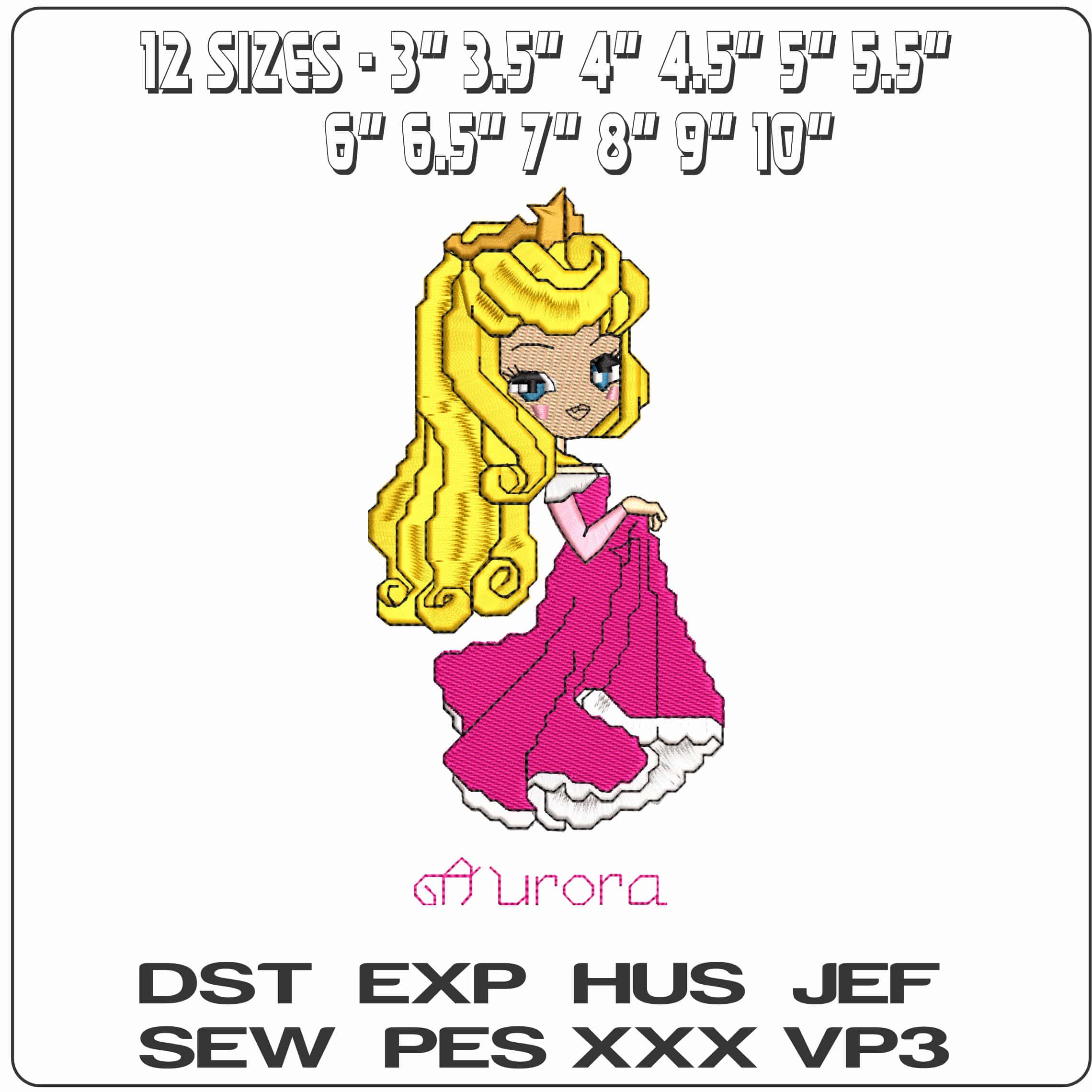 Aurora Pixel - Elegant embroidery design file - instant download — view 2