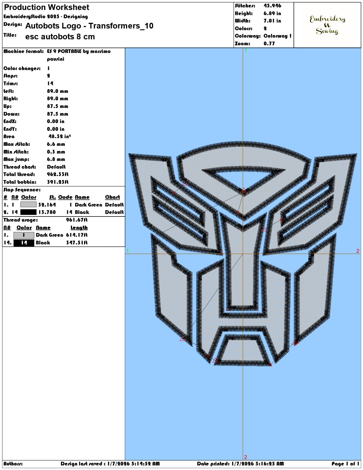Autobots Logo Transformers - Elegant embroidery design file - instant download — view 3