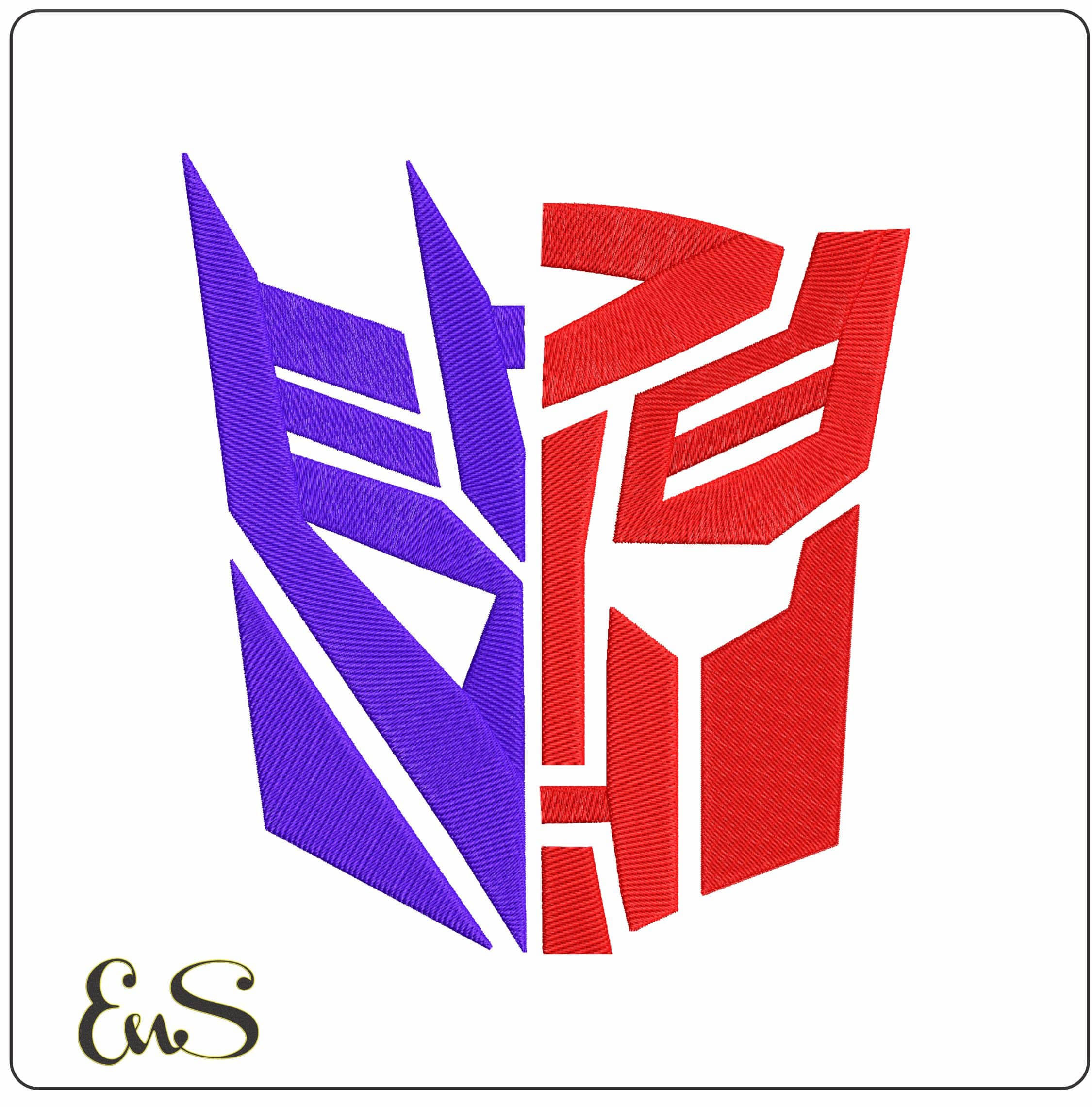Autobots vs Deceptiocons - Elegant embroidery design file - instant download
