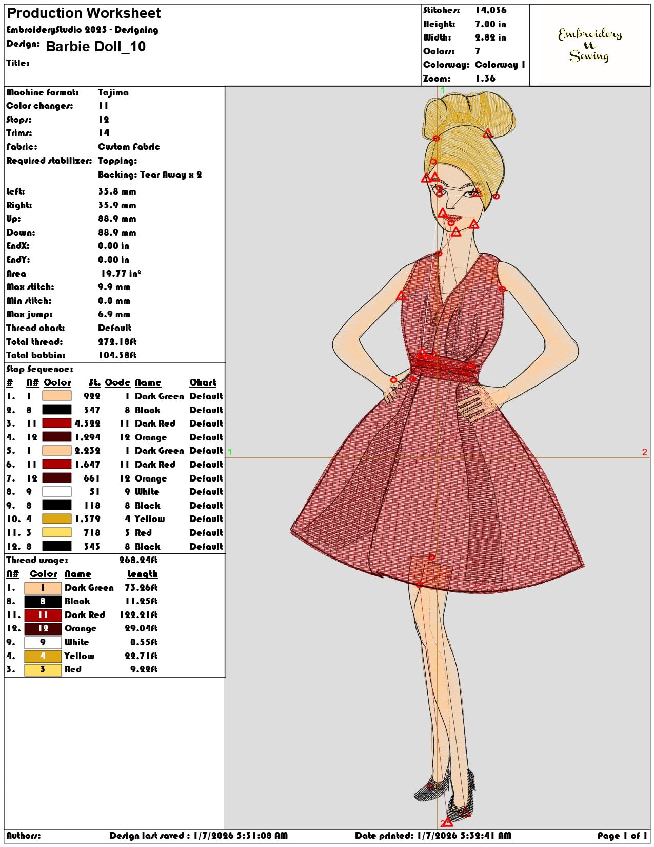 Barbie Doll - Elegant embroidery design file - instant download — view 3