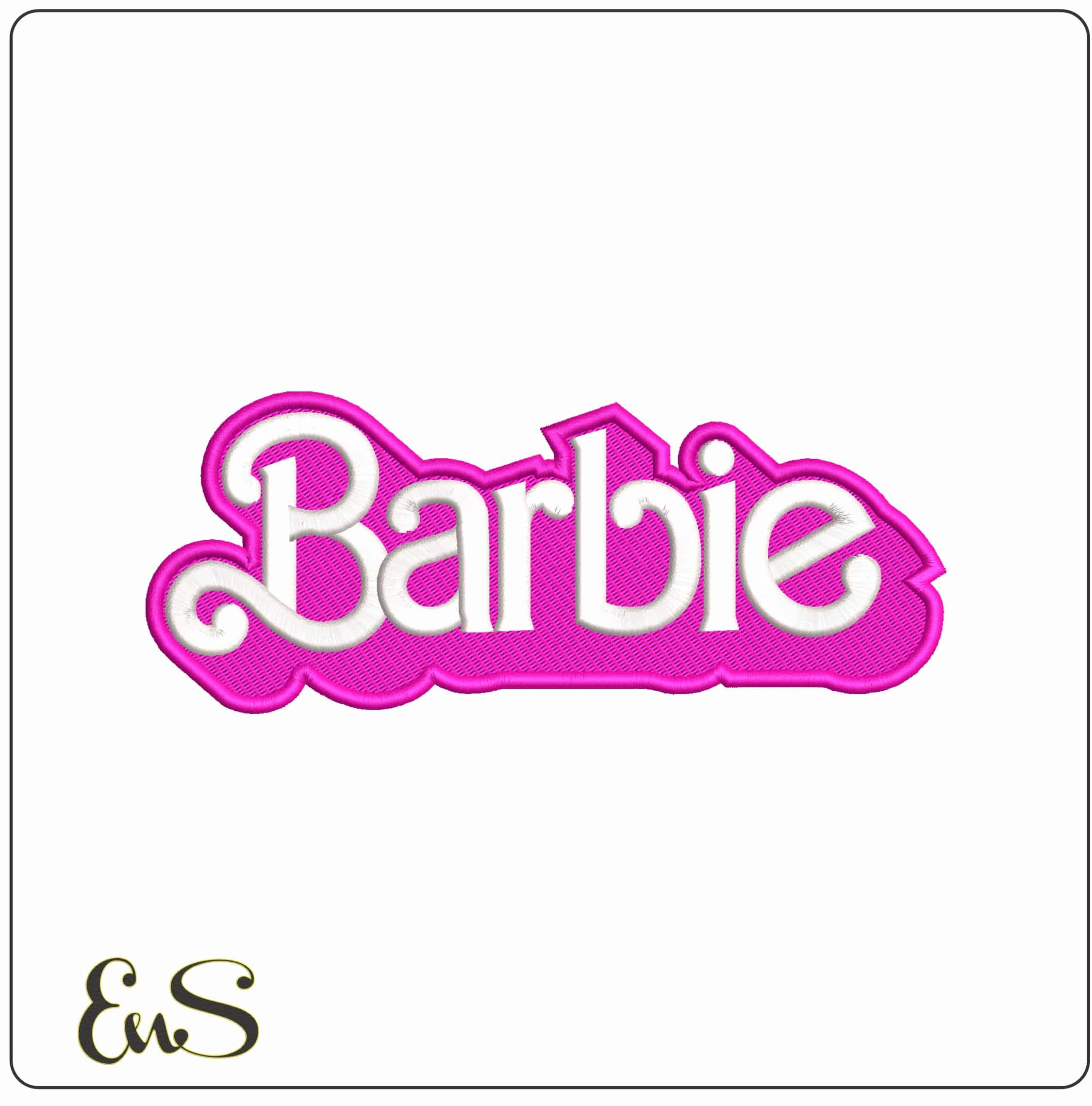 Barbie Name and Brand - Elegant embroidery design file - instant download