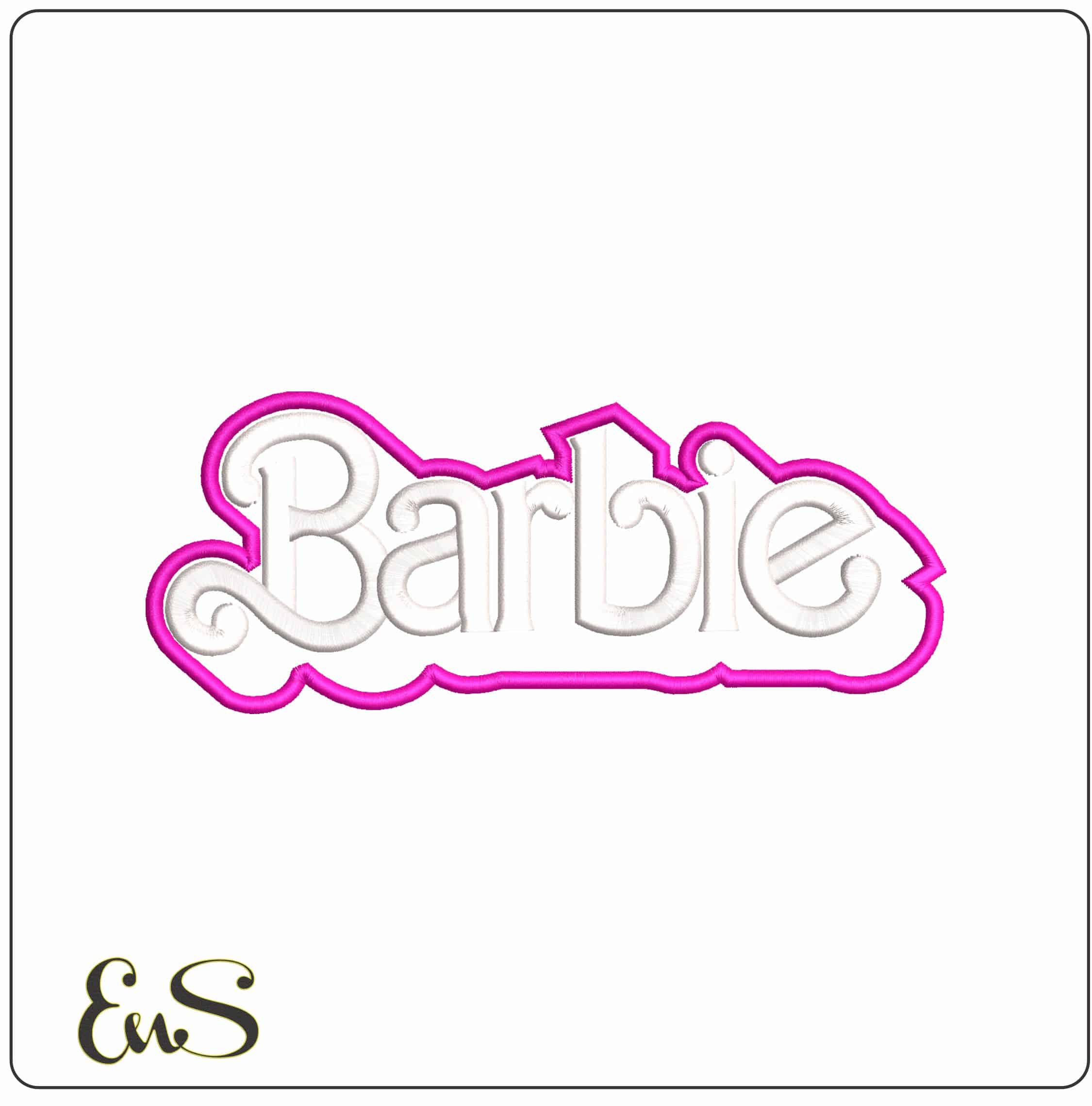 Barbie Name no Background - Elegant embroidery design file - instant download