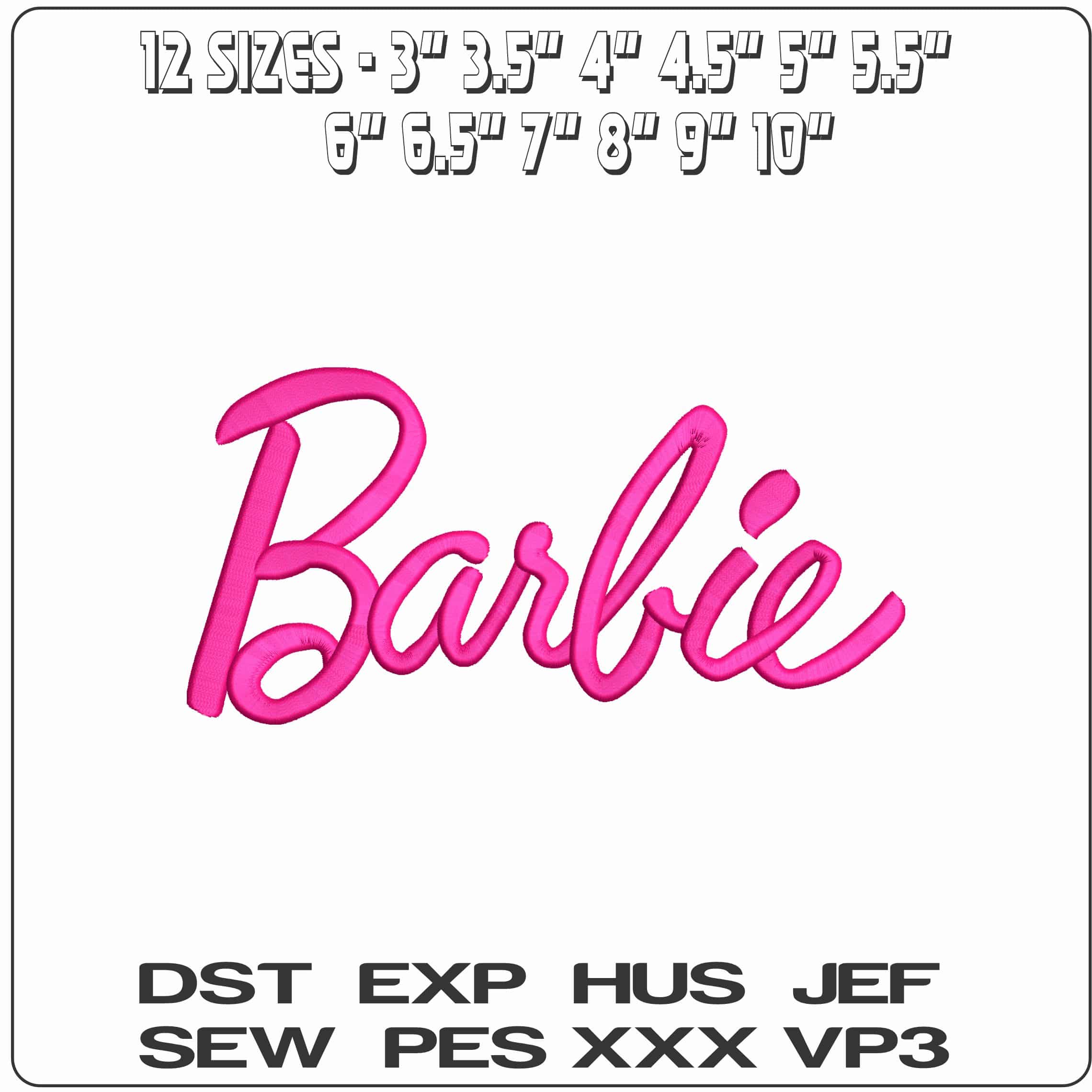 Barbie Plain Name - Elegant embroidery design file - instant download — view 2
