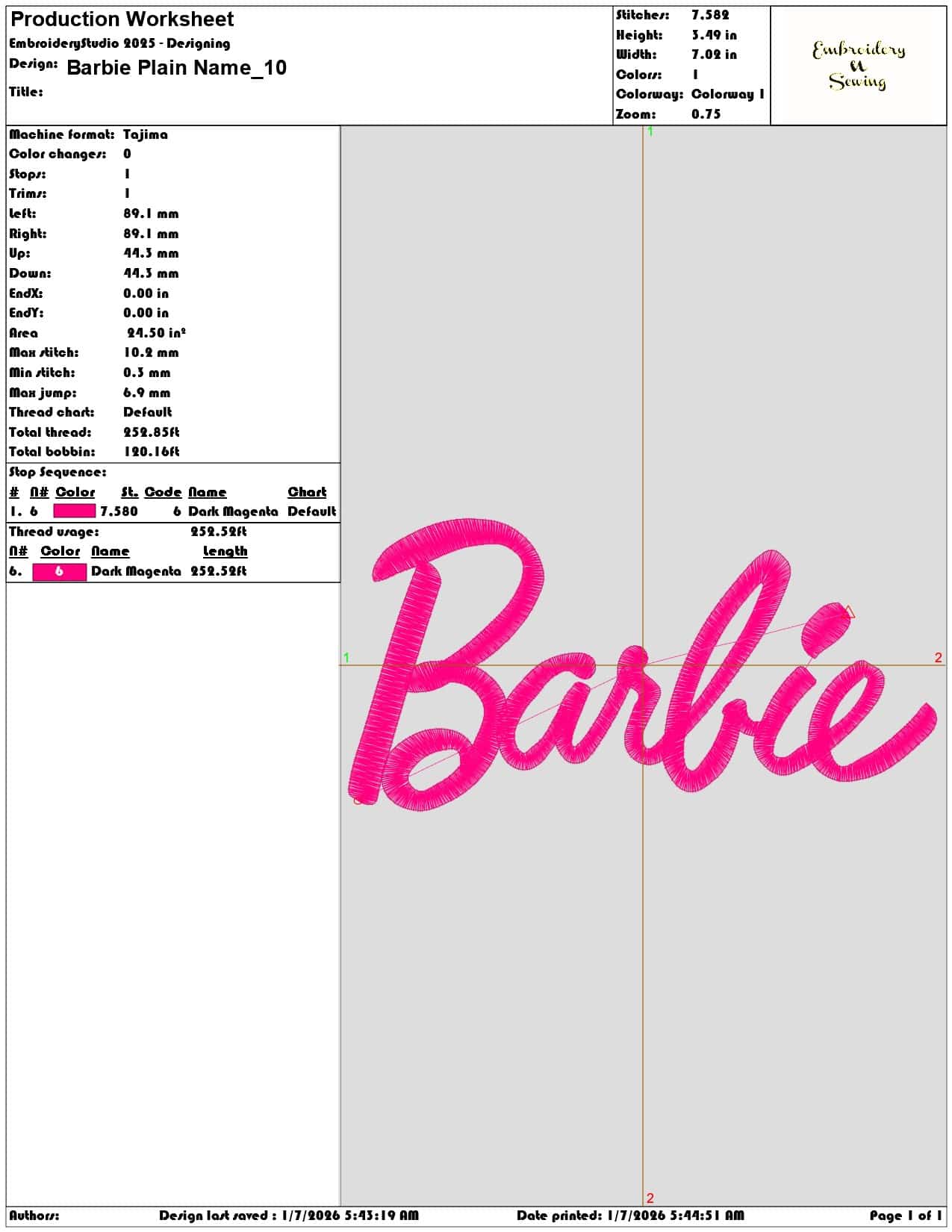 Barbie Plain Name - Elegant embroidery design file - instant download — view 3