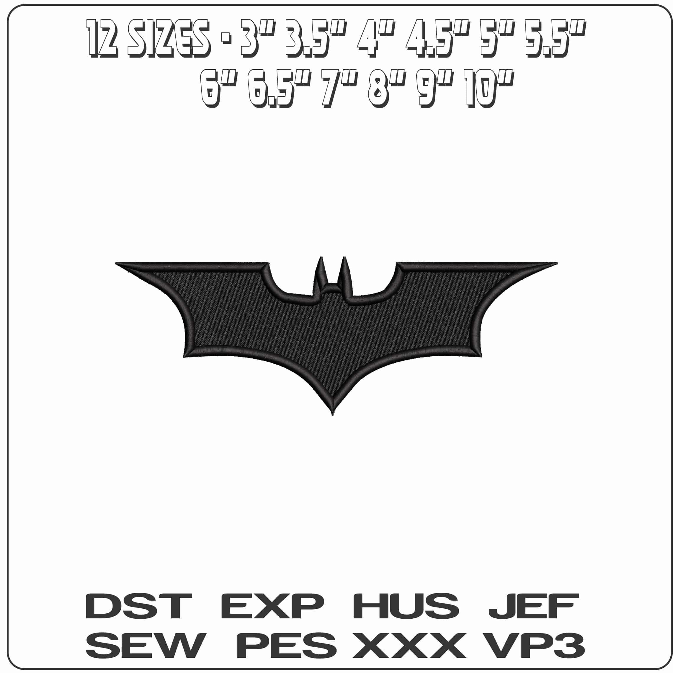 Basic Batman Logo - Elegant embroidery design file - instant download — view 2