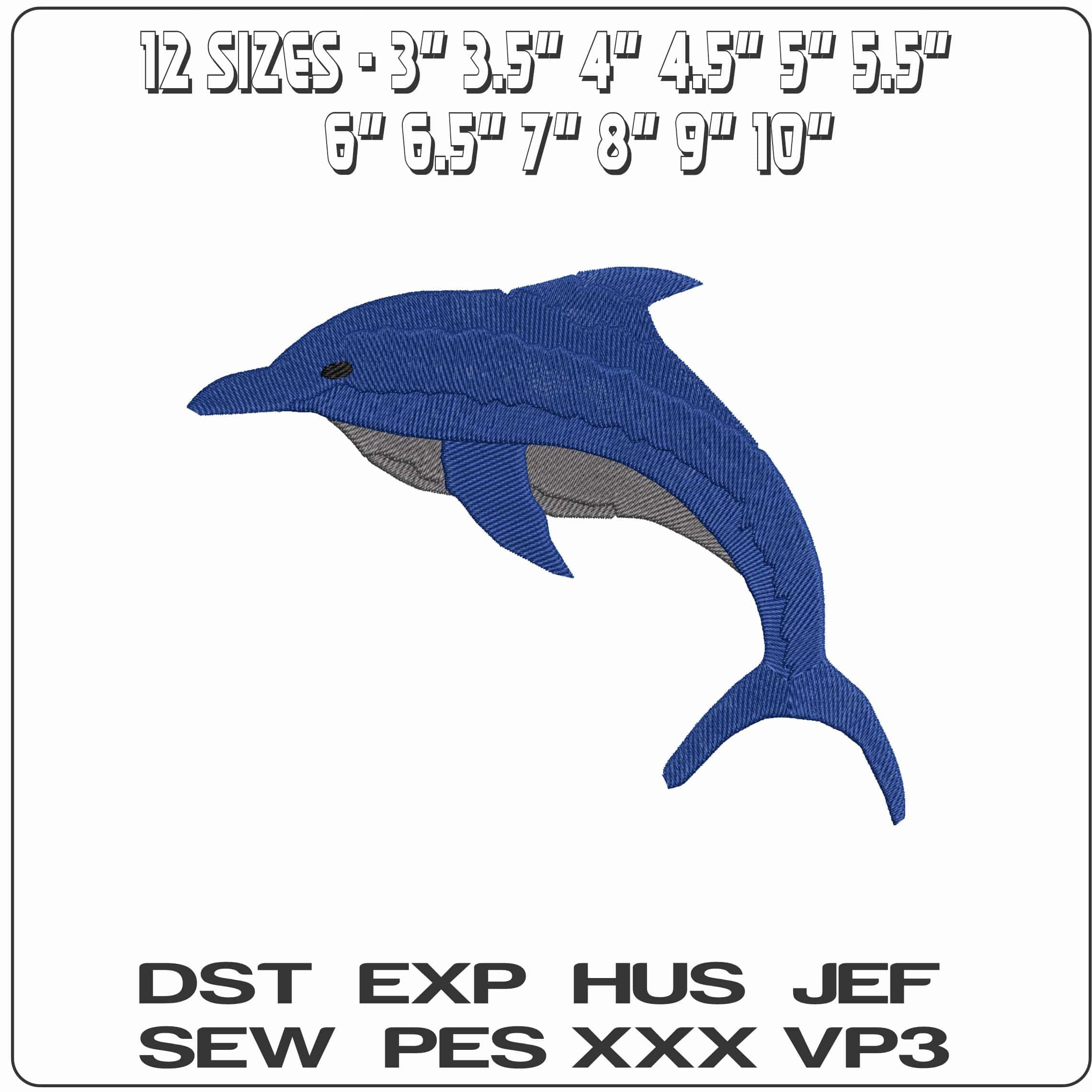 Basic Dolphin - Elegant embroidery design file - instant download — view 2