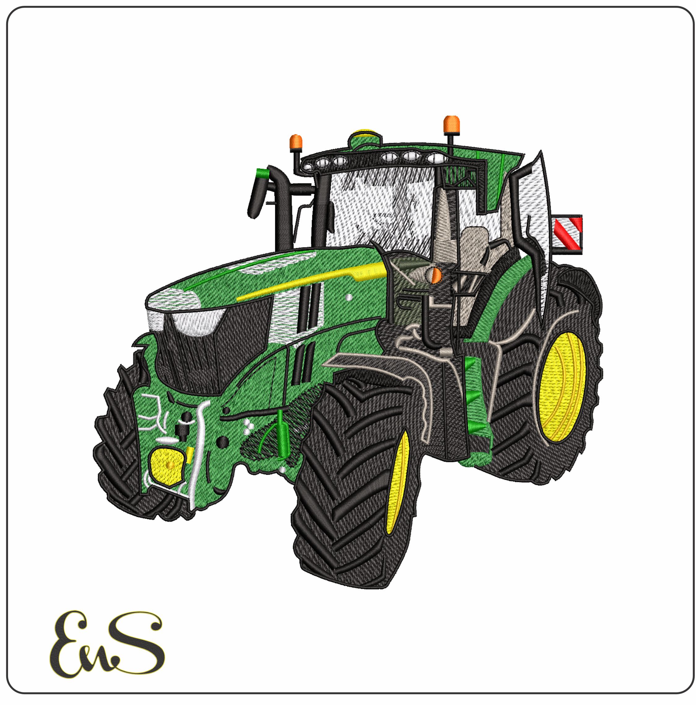 Basic Tractor - Elegant embroidery design file - instant download