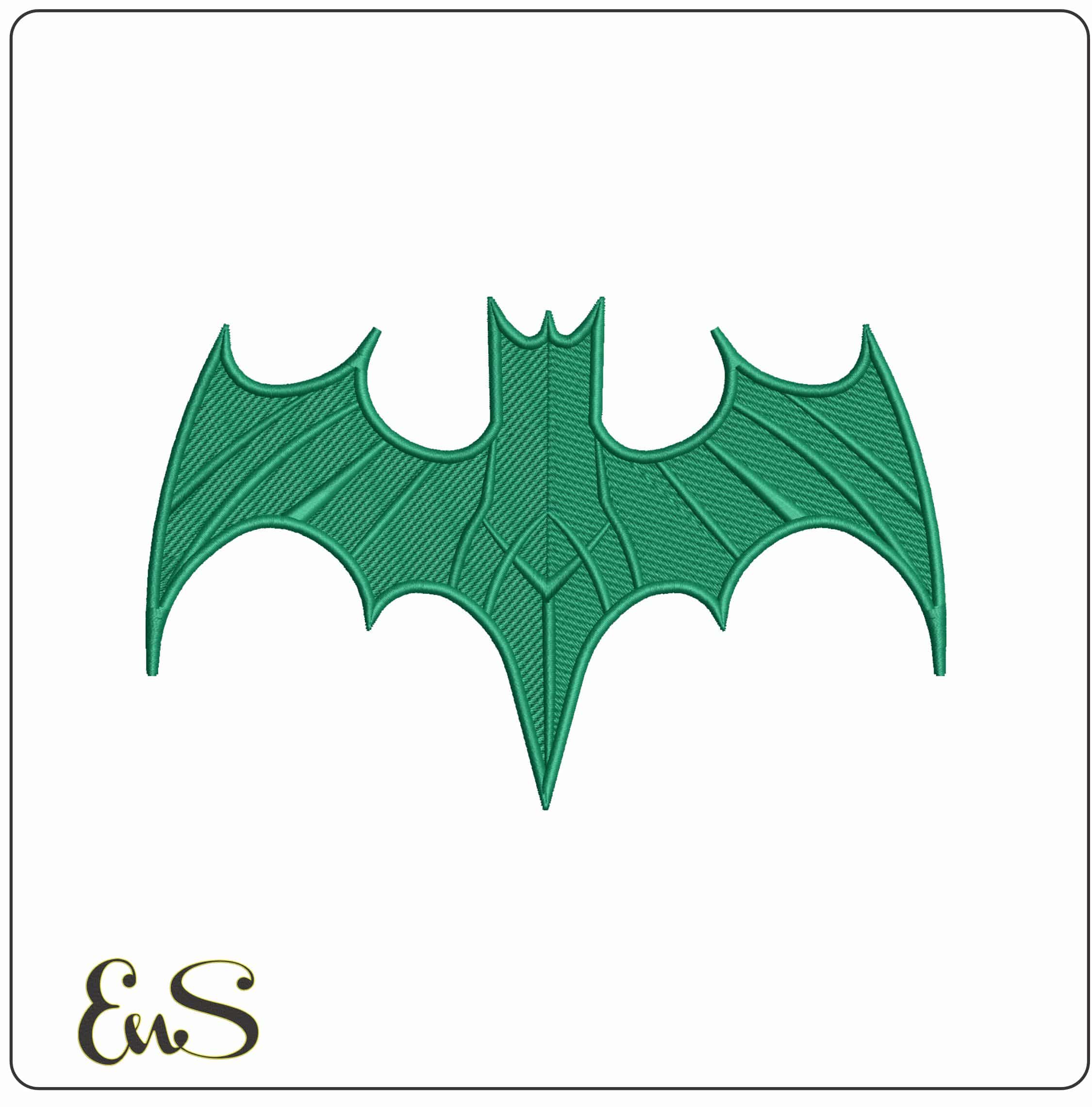 Batman Ribbed Logo DC Comics - Elegant embroidery design file - instant download
