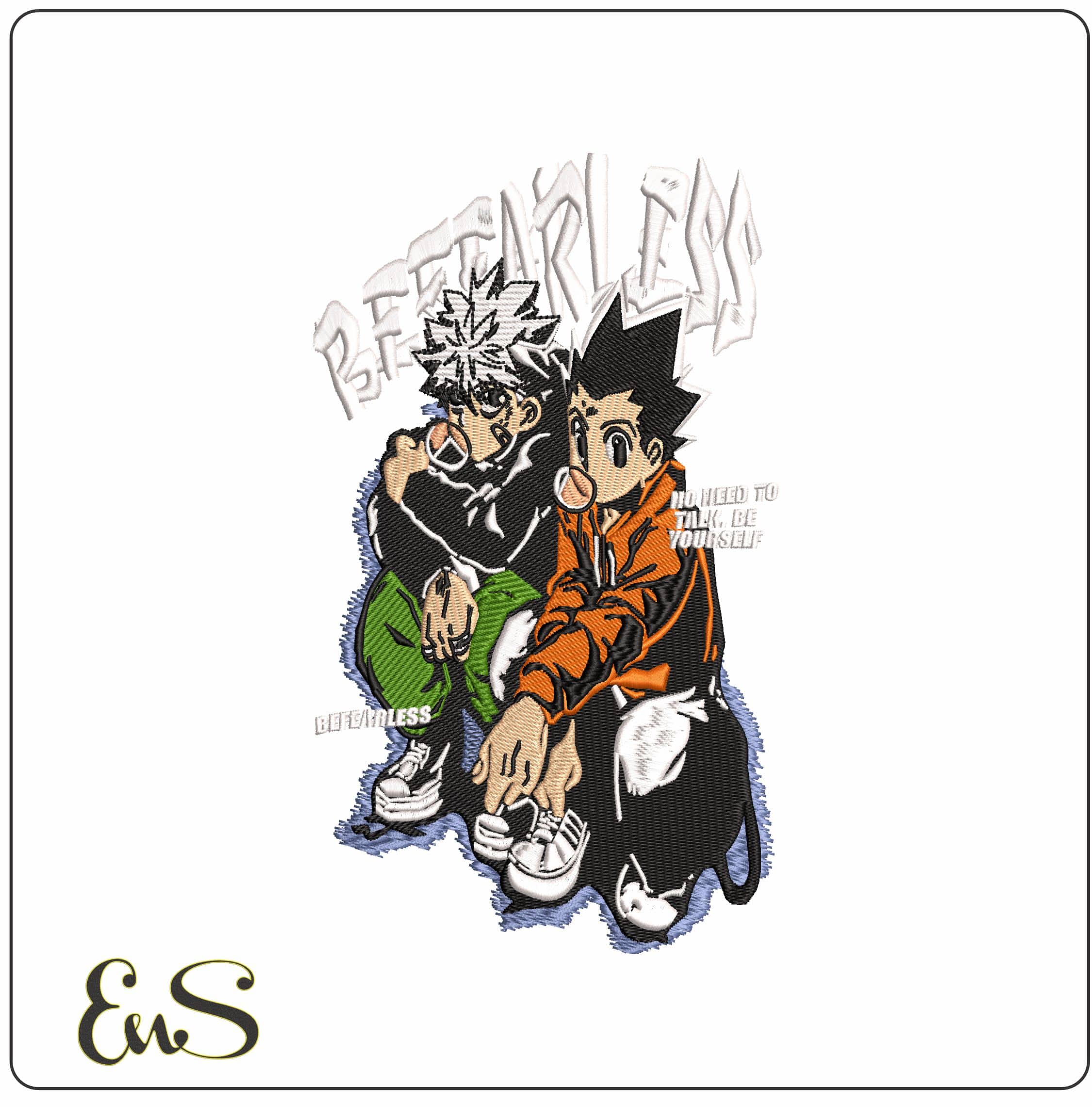 Be Fearless Gon Freecss Killua Zoldyck Hunter x Hunter Anime - Elegant embroidery design file - instant download