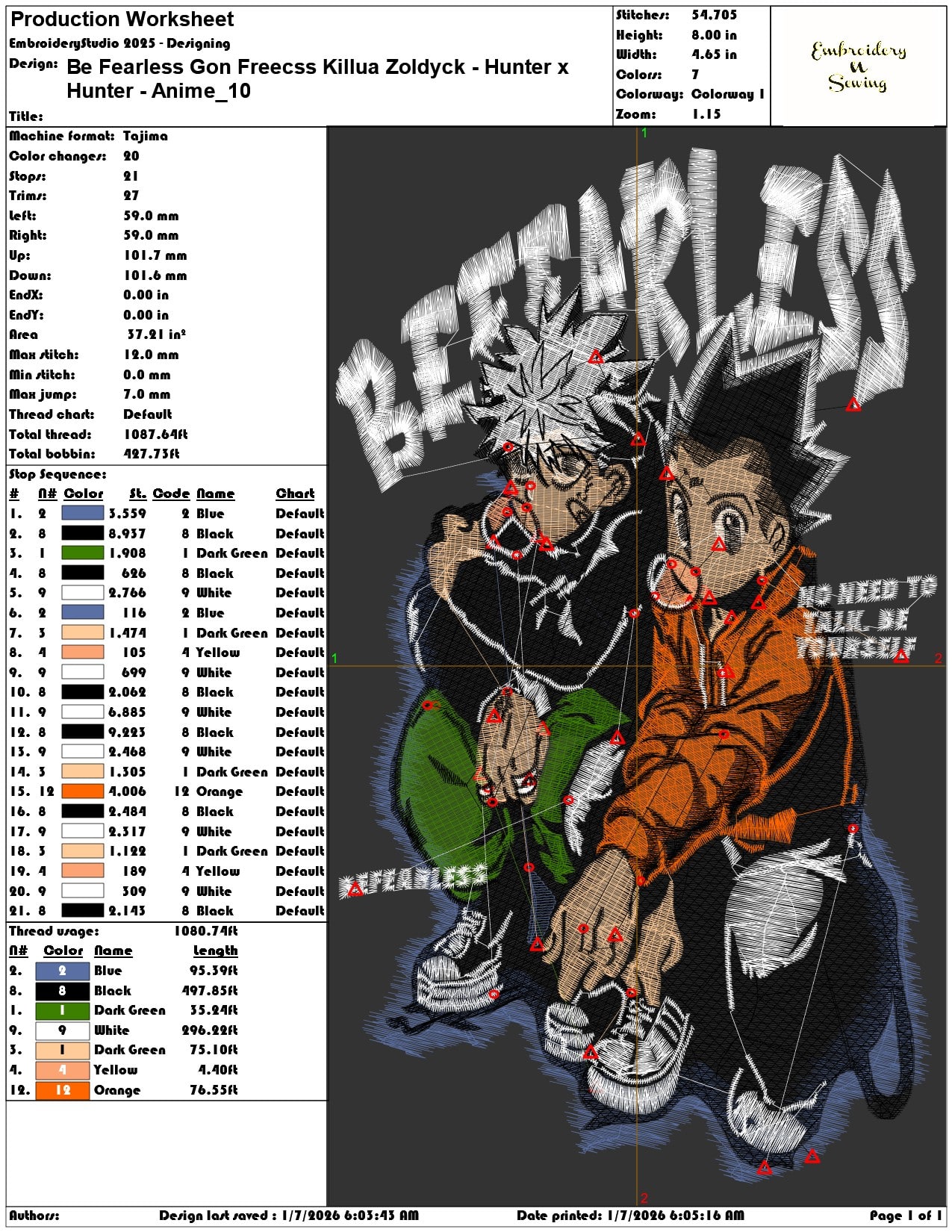 Be Fearless Gon Freecss Killua Zoldyck Hunter x Hunter Anime - Elegant embroidery design file - instant download — view 3
