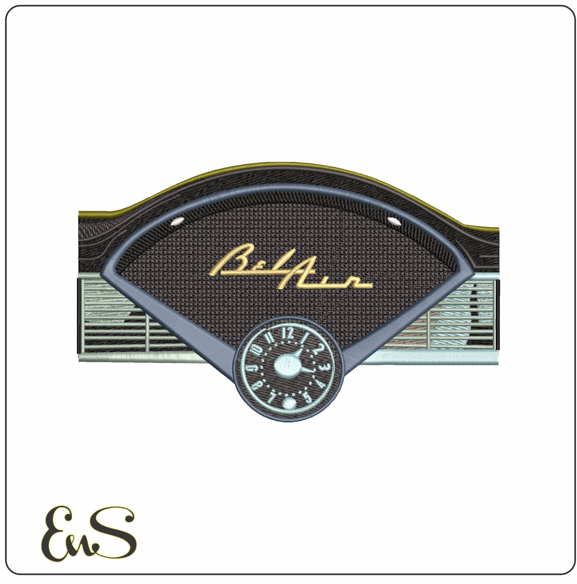 Bel Air Dash - Elegant embroidery design file - instant download