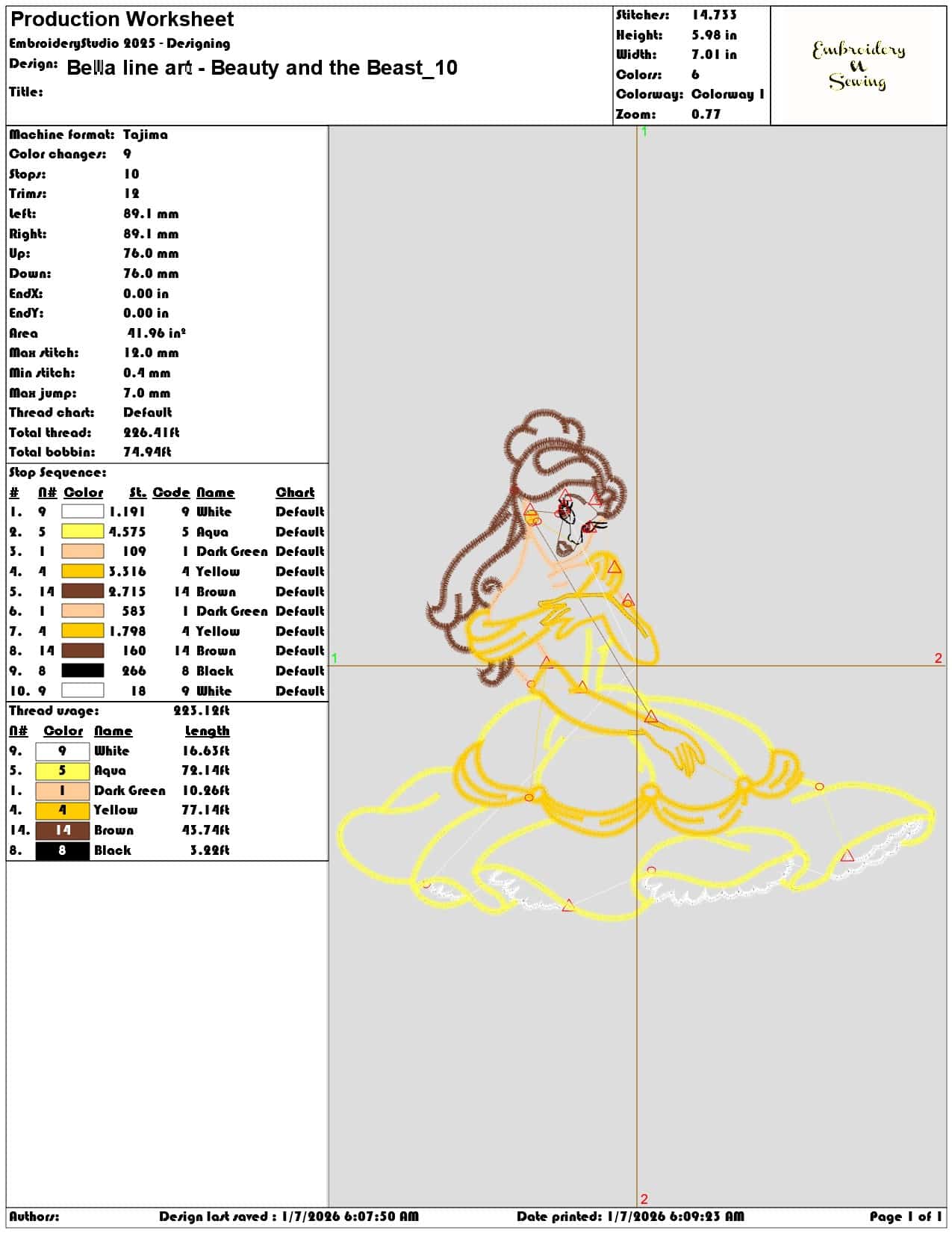 Bella line art Beauty and the Beast - Elegant embroidery design file - instant download — view 3