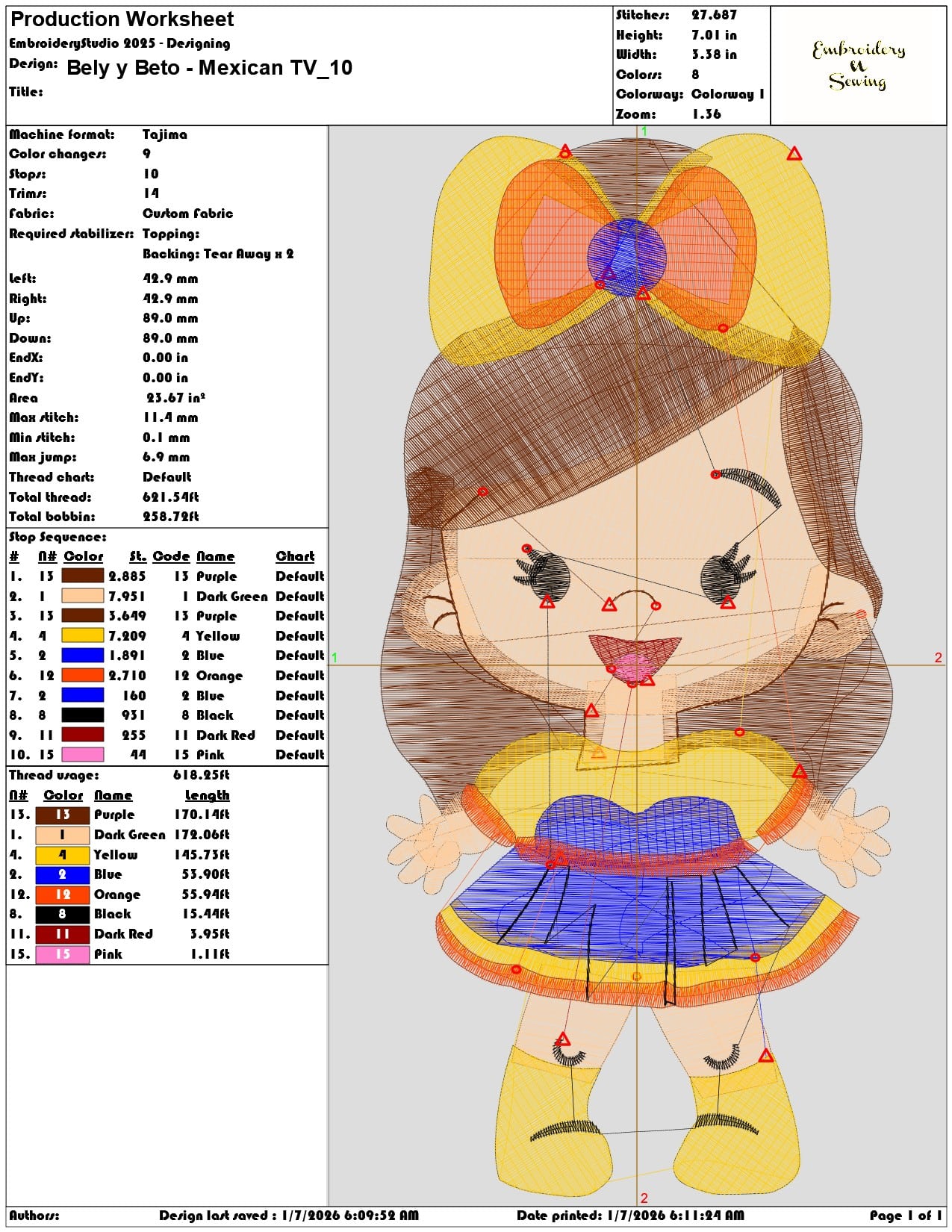Bely y Beto Mexican TV - Elegant embroidery design file - instant download — view 3