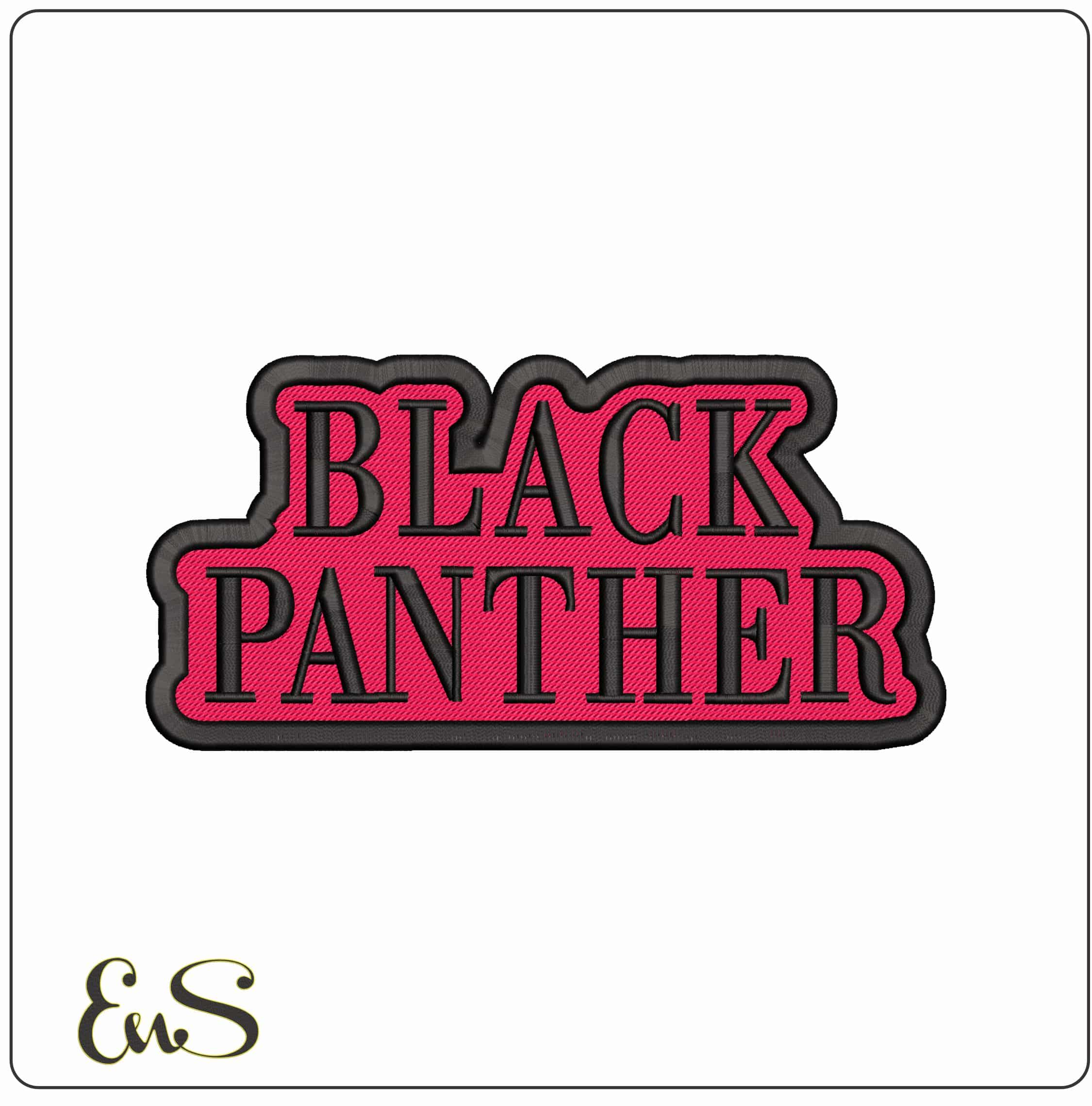 Black Panther Title - Elegant embroidery design file - instant download