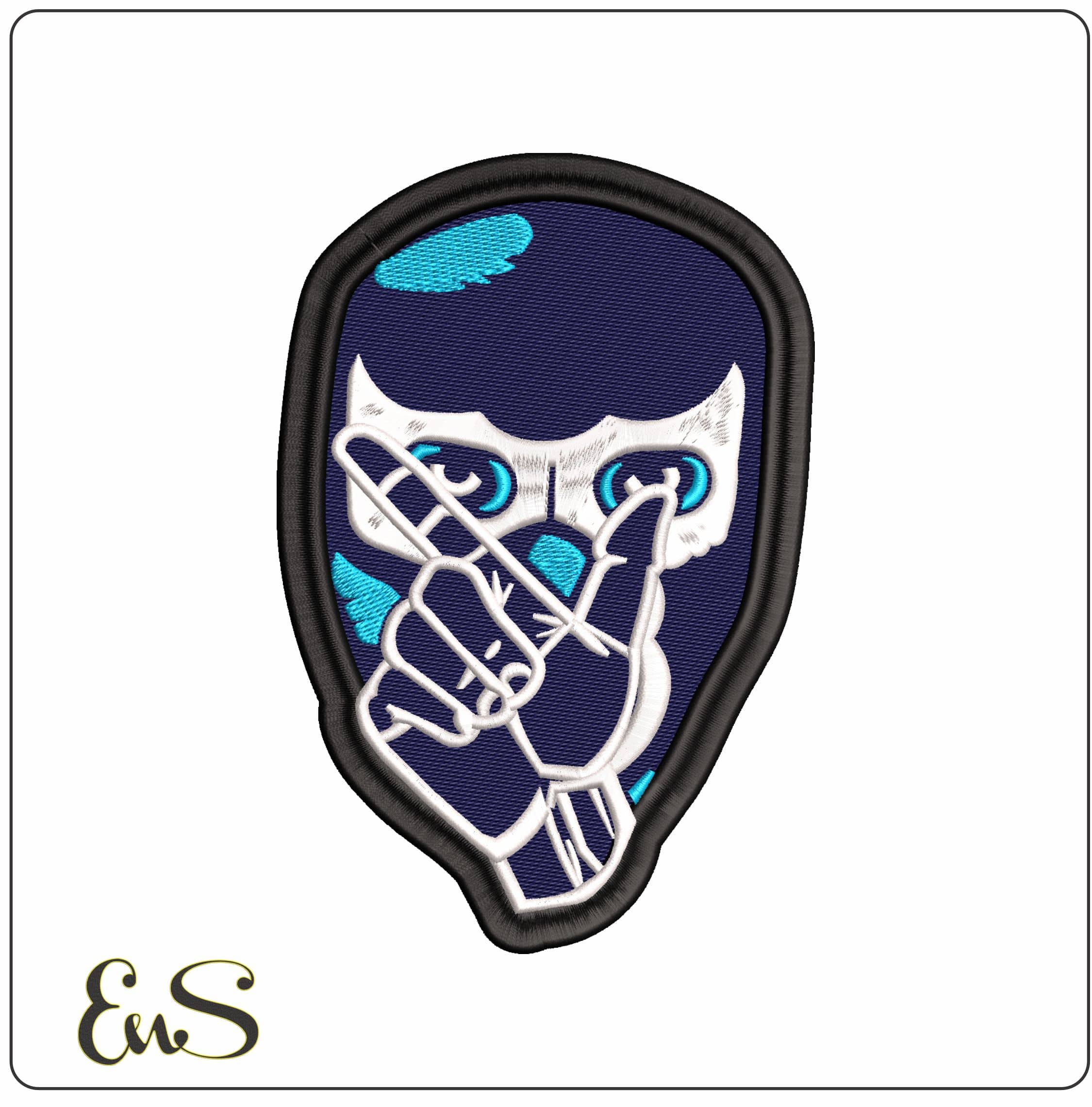 Blue Man Face - Elegant embroidery design file - instant download