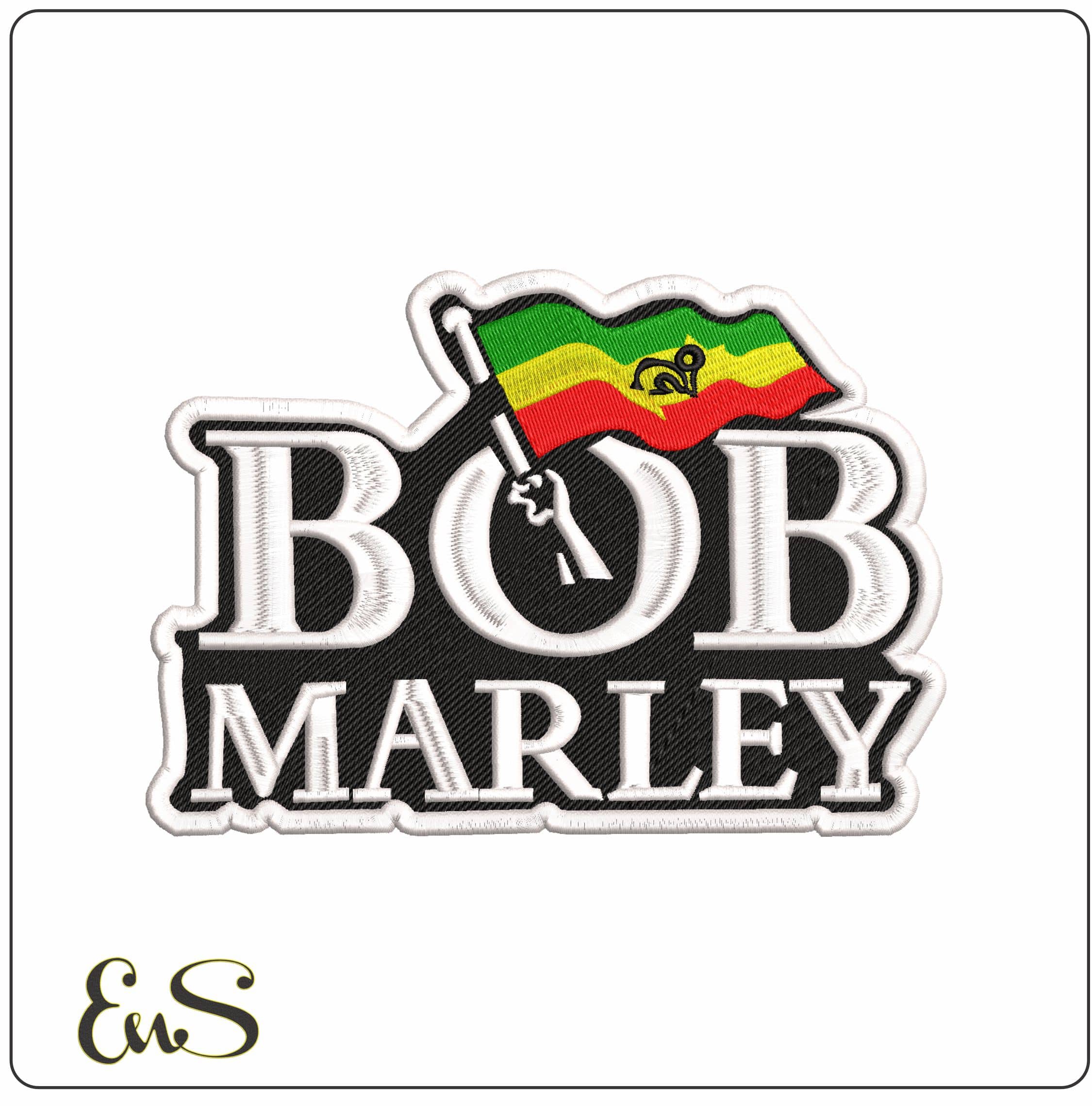 Bob Marley Jamaica Flag - Elegant embroidery design file - instant download