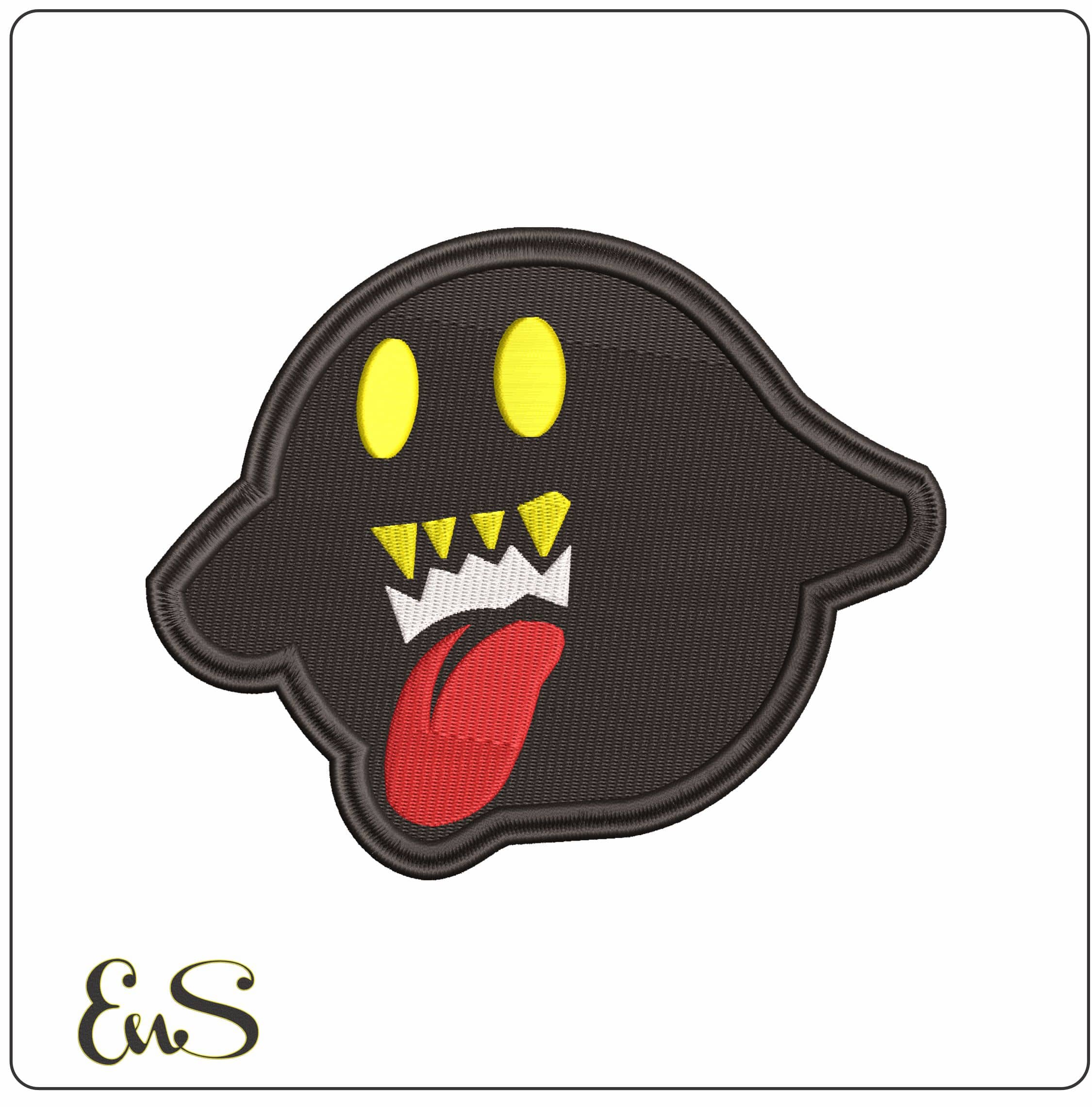 Bomb Boo Super Mario Bros - Elegant embroidery design file - instant download