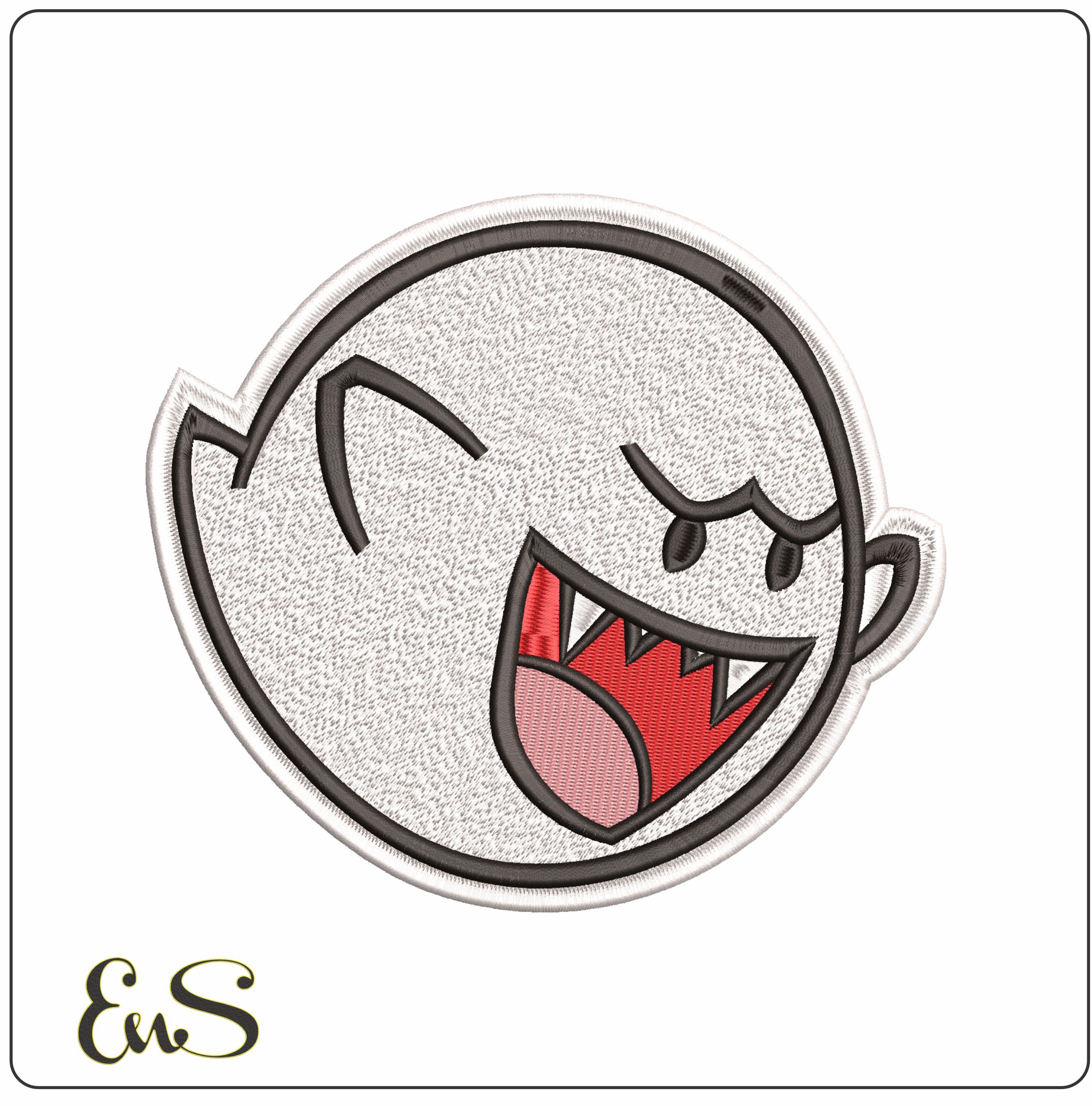 Boo Ghost Super Mario Bros - Elegant embroidery design file - instant download