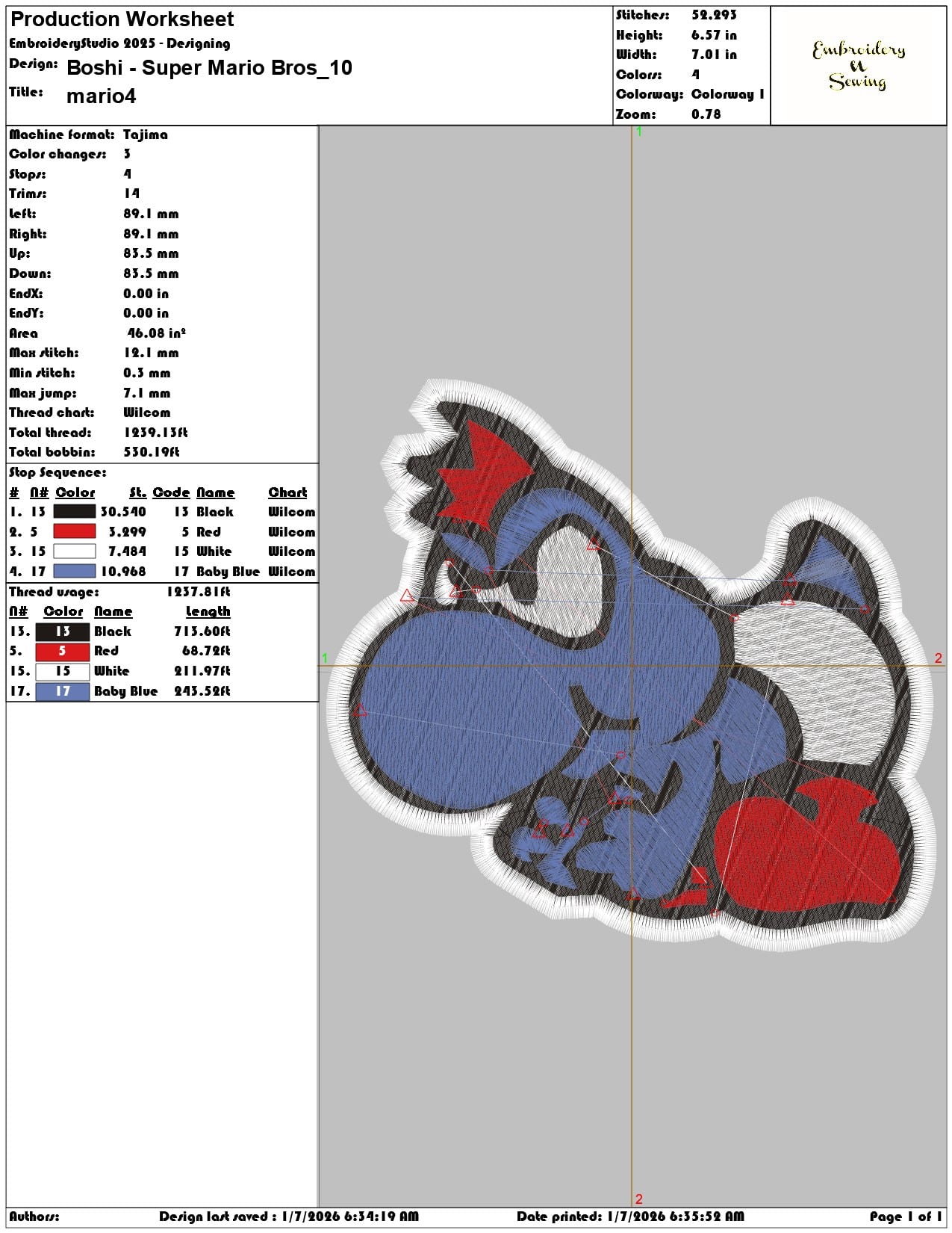Boshi Super Mario Bros - Elegant embroidery design file - instant download — view 3