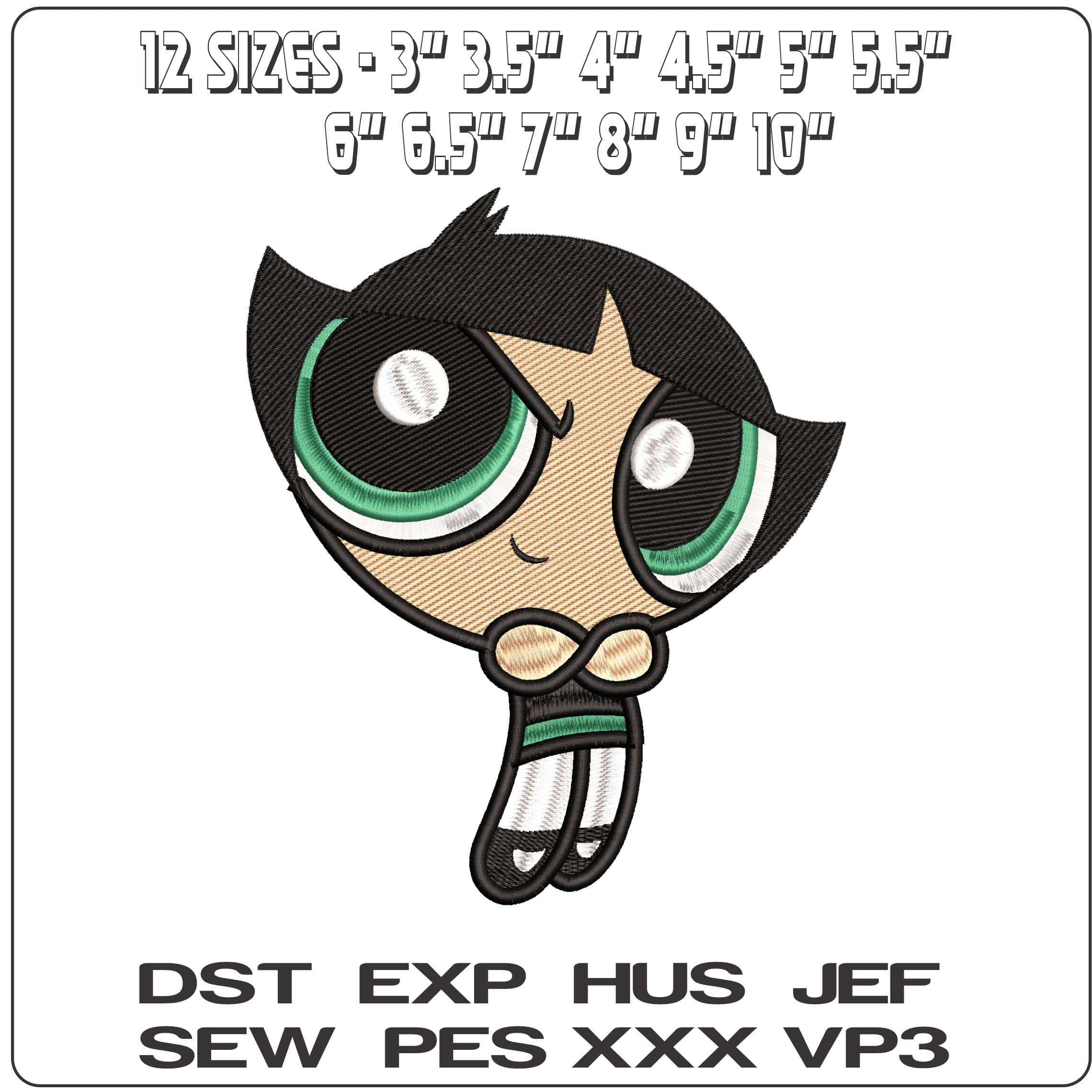 Buttercup PowerPuff Girl - Elegant embroidery design file - instant download — view 2