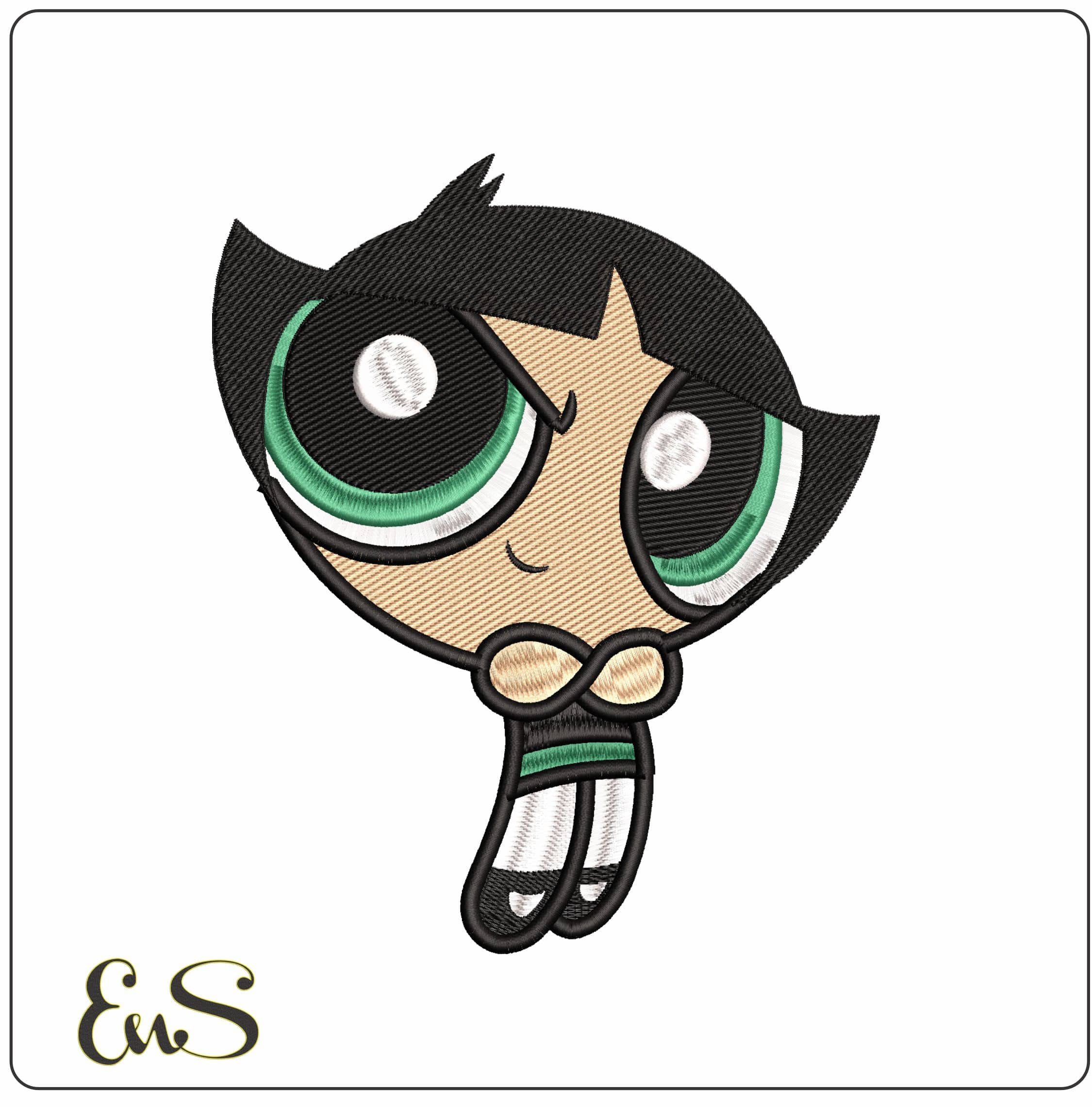 Buttercup PowerPuff Girl - Elegant embroidery design file - instant download