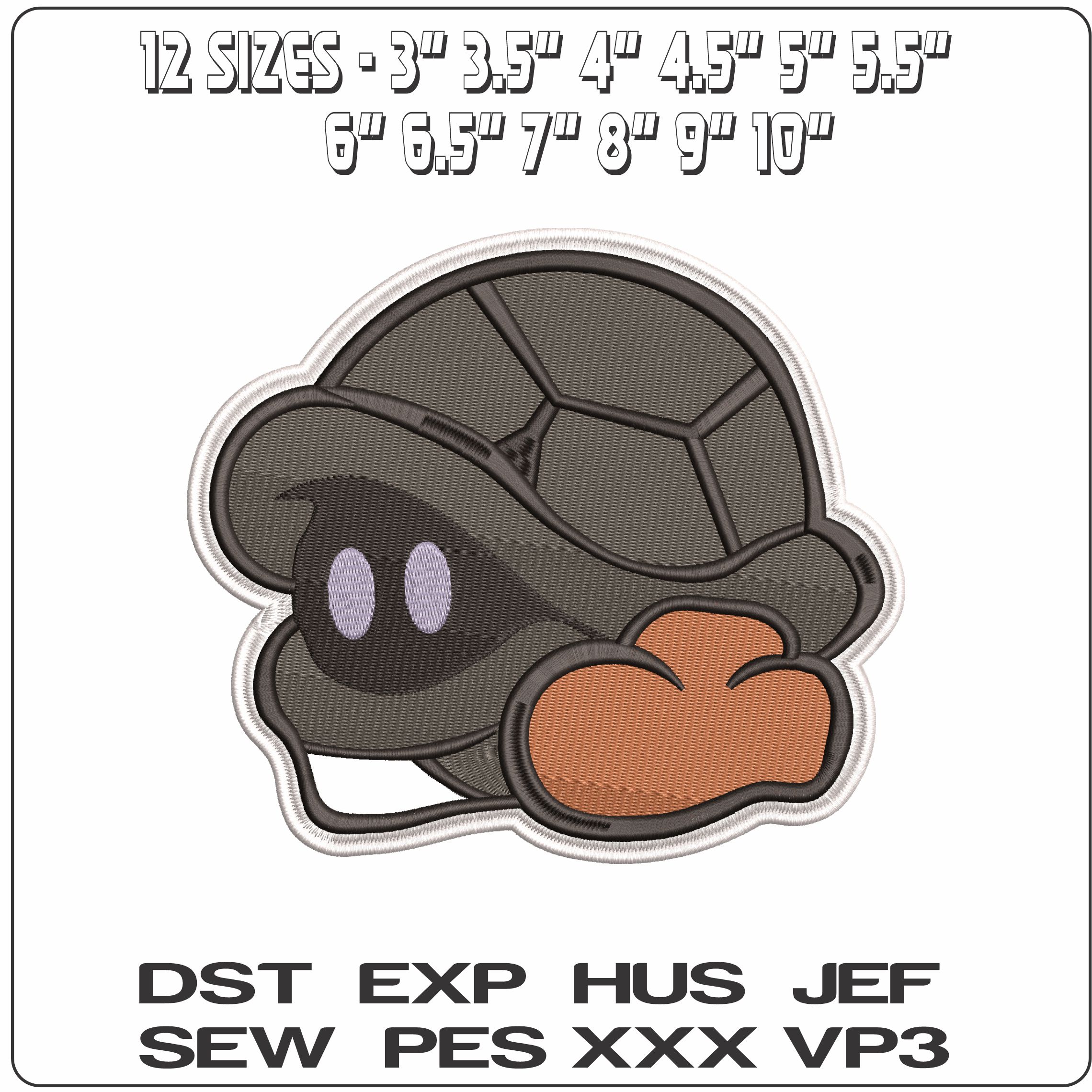 Buzzy Beetles Super Mario Bros - Elegant embroidery design file - instant download — view 2
