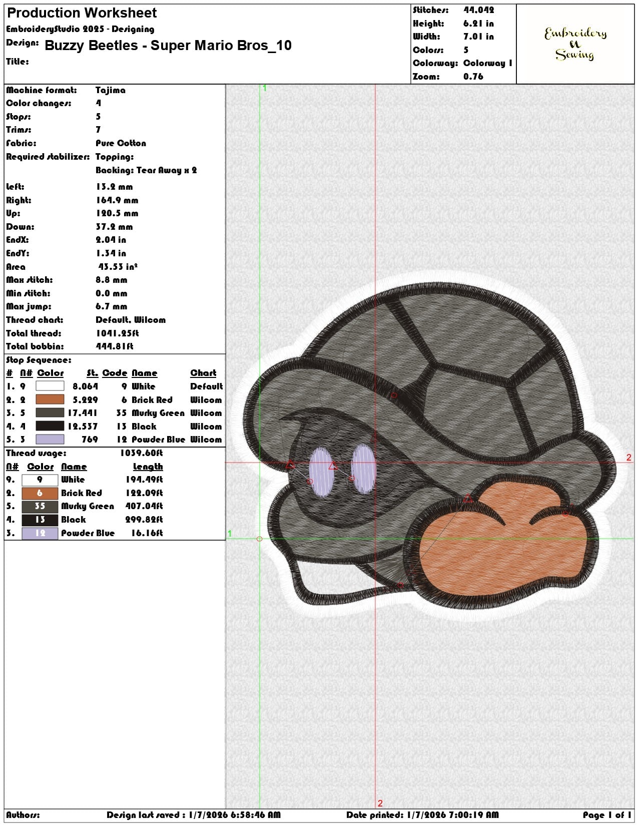 Buzzy Beetles Super Mario Bros - Elegant embroidery design file - instant download — view 3