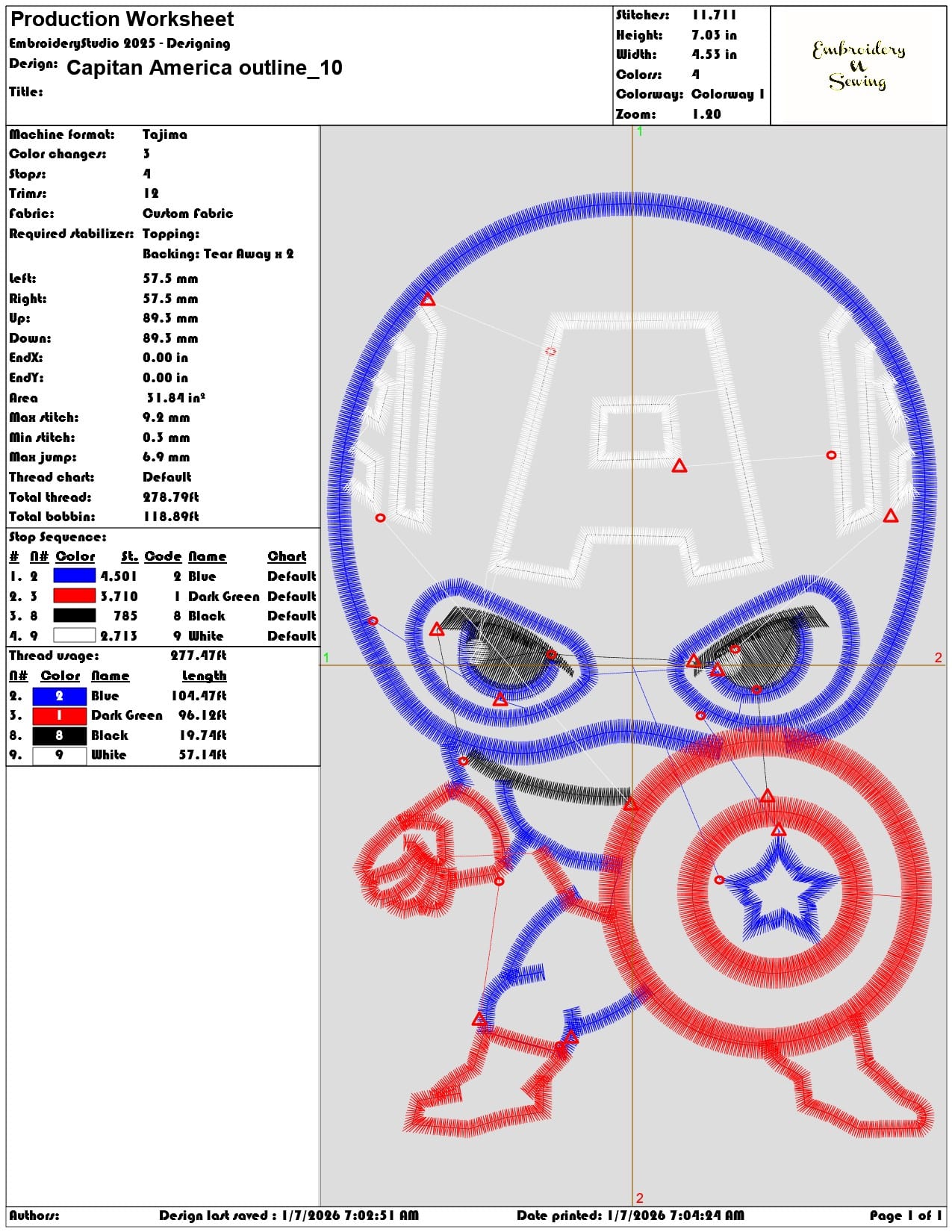 Capitan America outline - Elegant embroidery design file - instant download — view 3