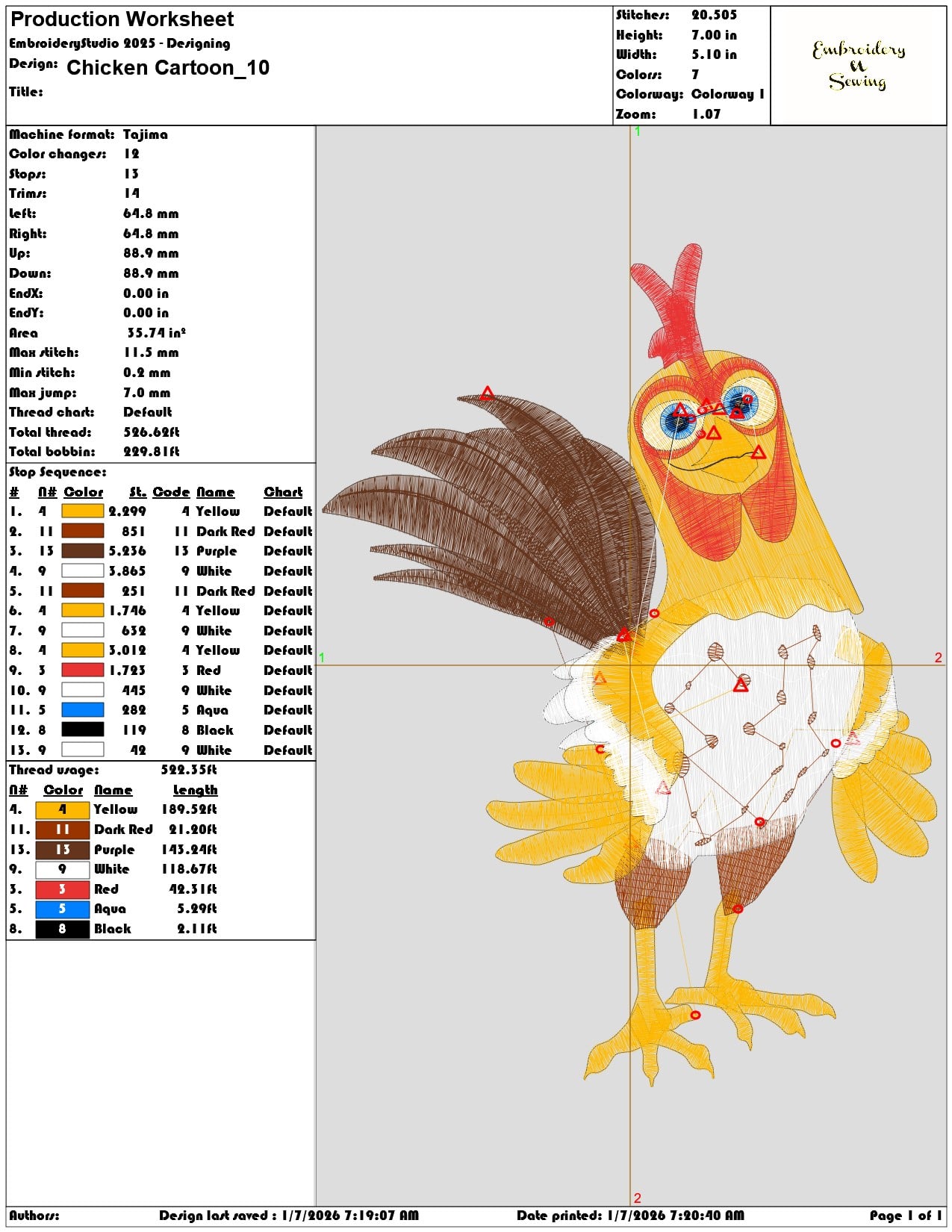 Chicken Cartoon - Elegant embroidery design file - instant download — view 3
