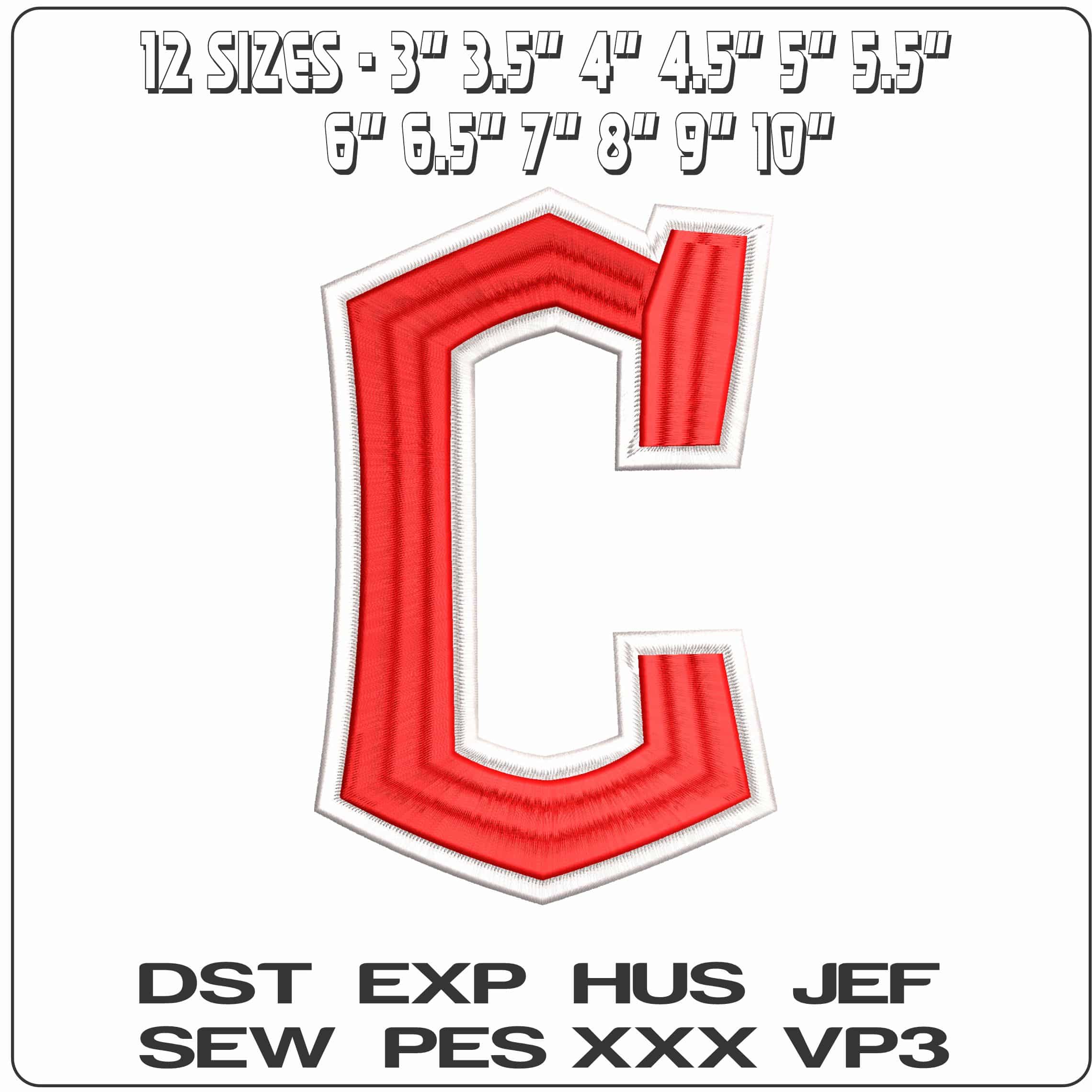 Cleveland Guardians 3d - Elegant embroidery design file - instant download — view 2