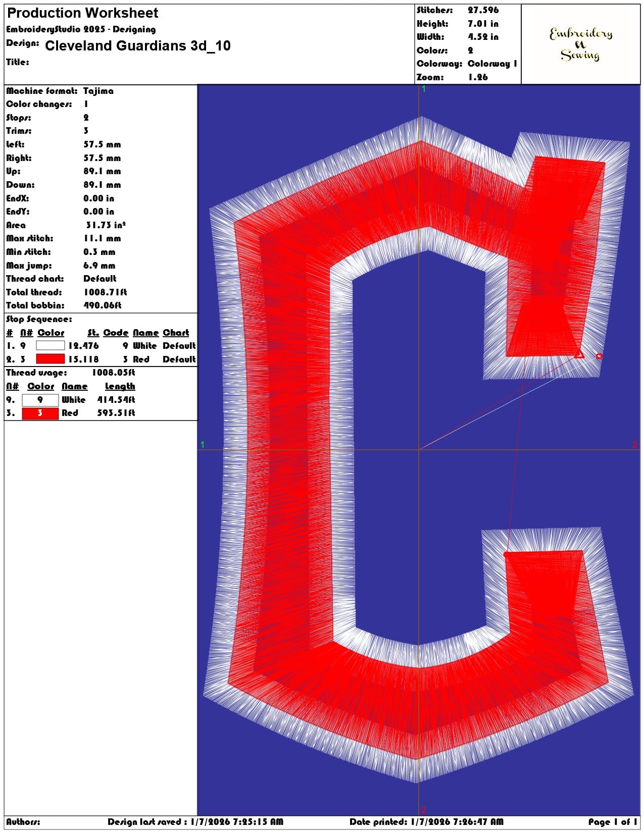 Cleveland Guardians 3d - Elegant embroidery design file - instant download — view 3