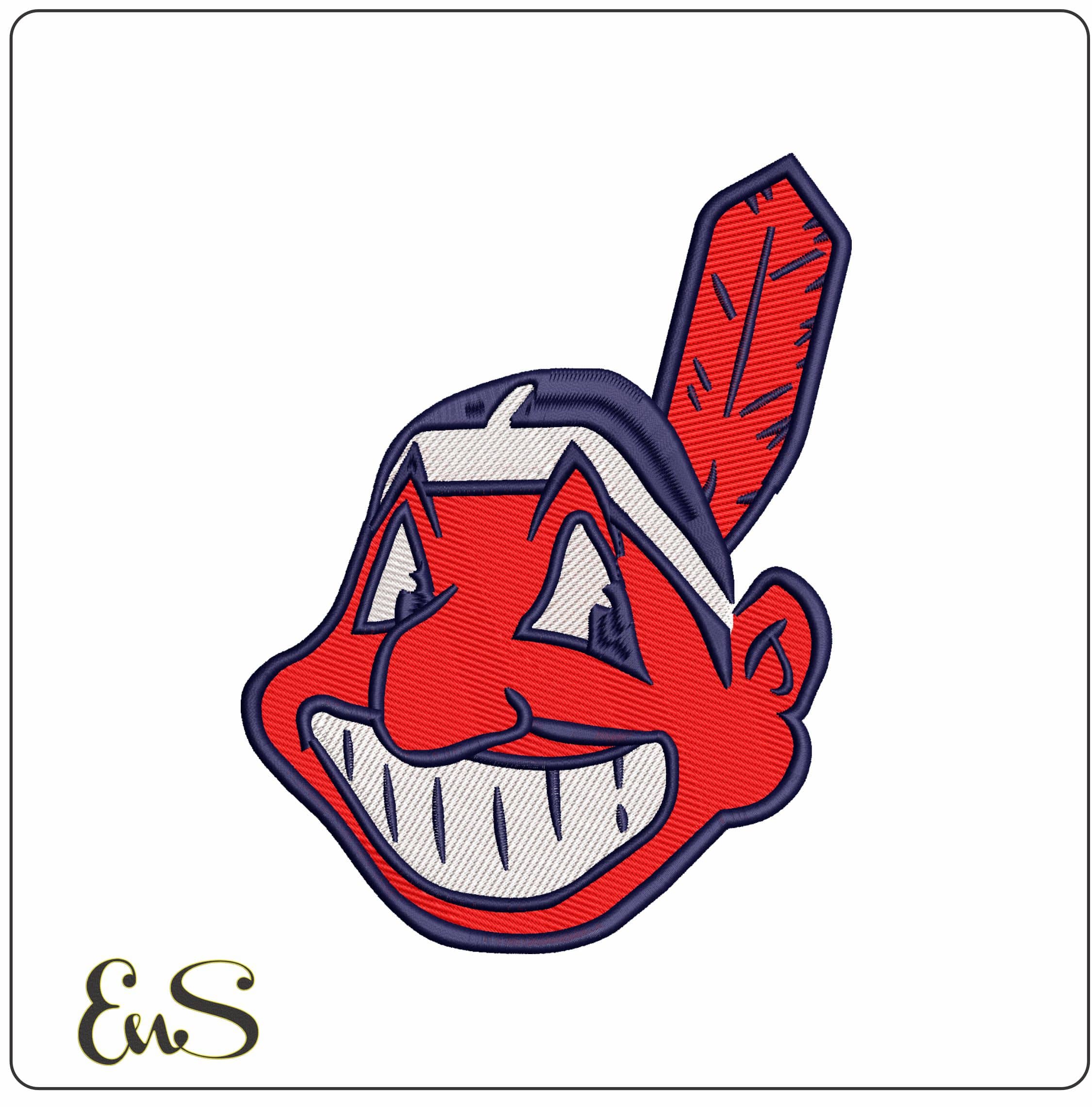Cleveland Indian MLB - Elegant embroidery design file - instant download