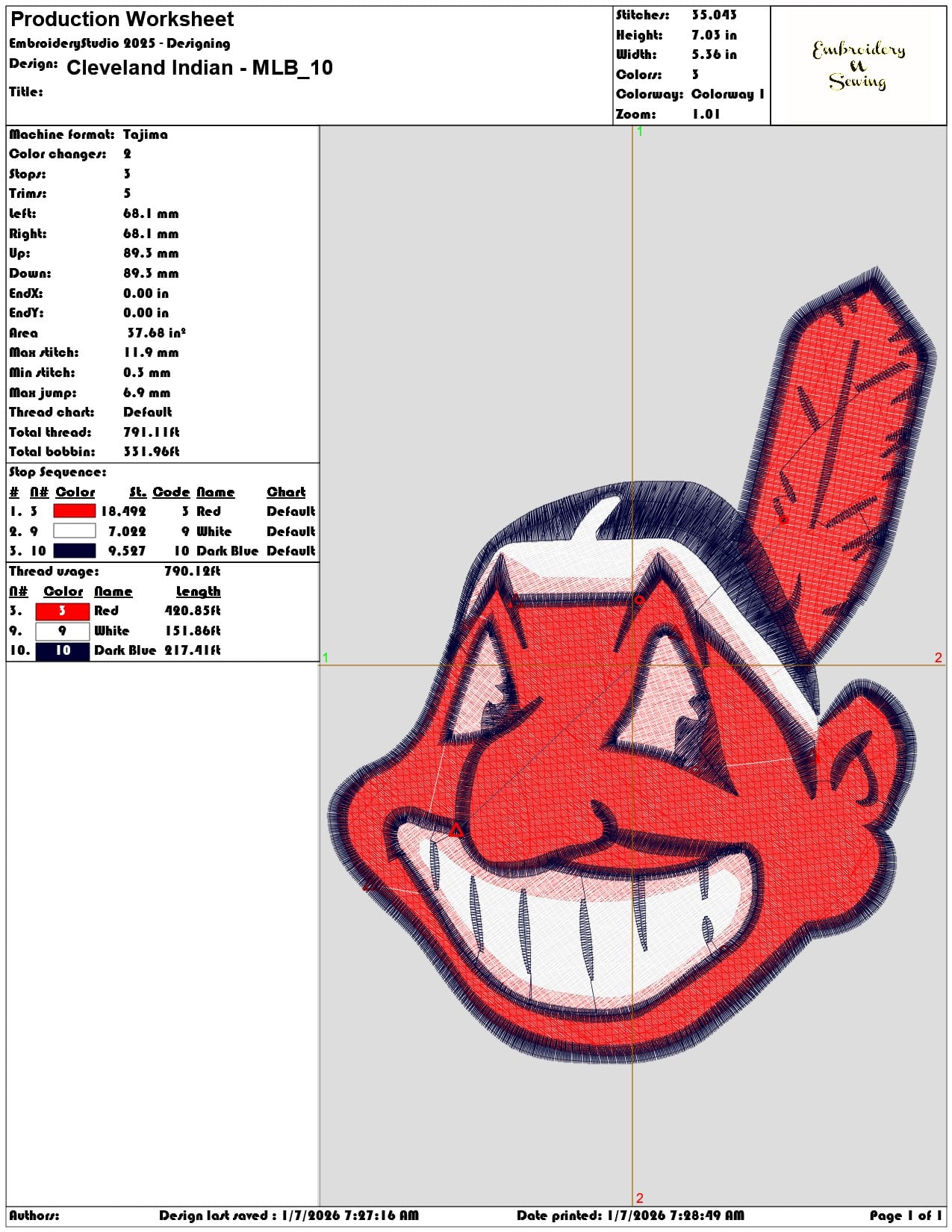 Cleveland Indian MLB - Elegant embroidery design file - instant download — view 3