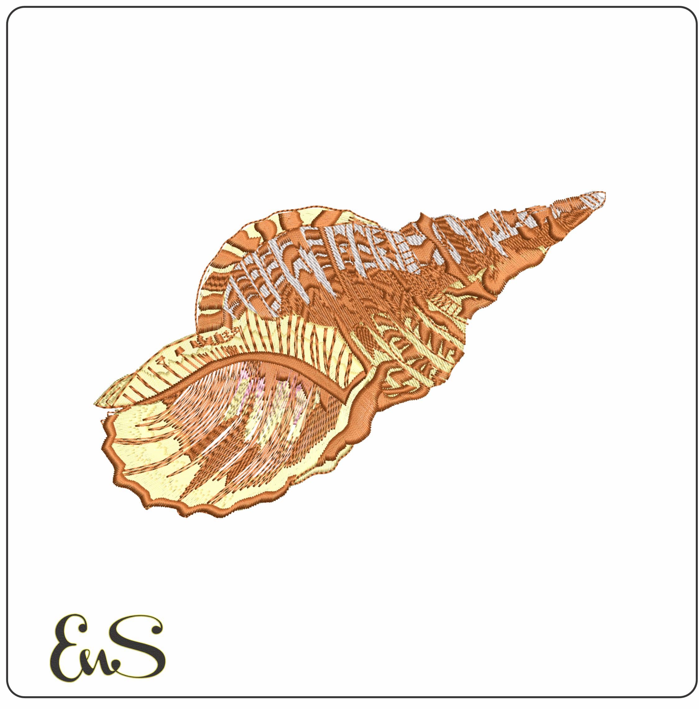 Conical Shell - Elegant embroidery design file - instant download