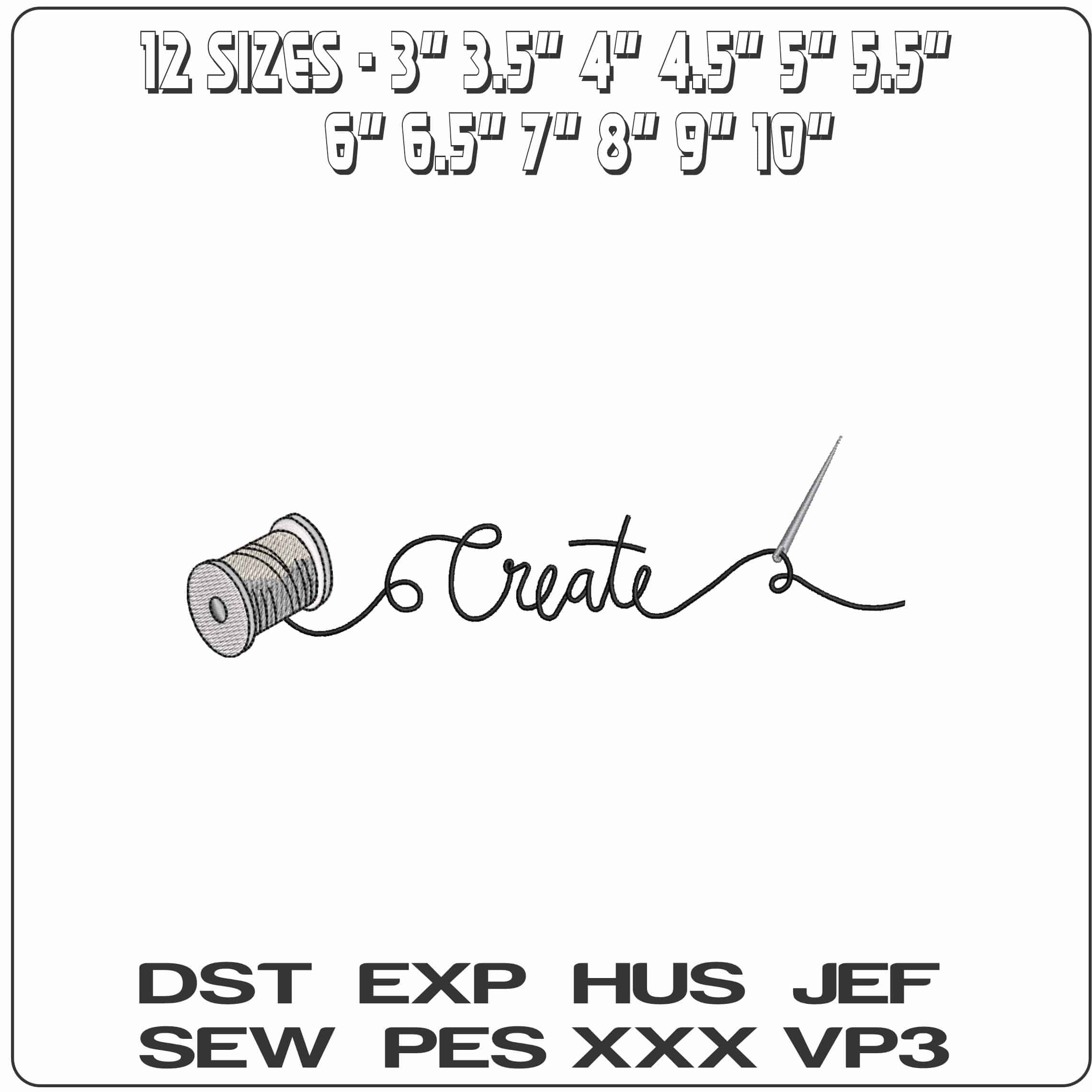 Create Sewing - Elegant embroidery design file - instant download — view 2