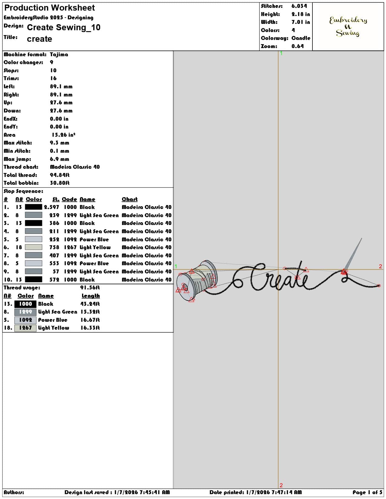 Create Sewing - Elegant embroidery design file - instant download — view 3