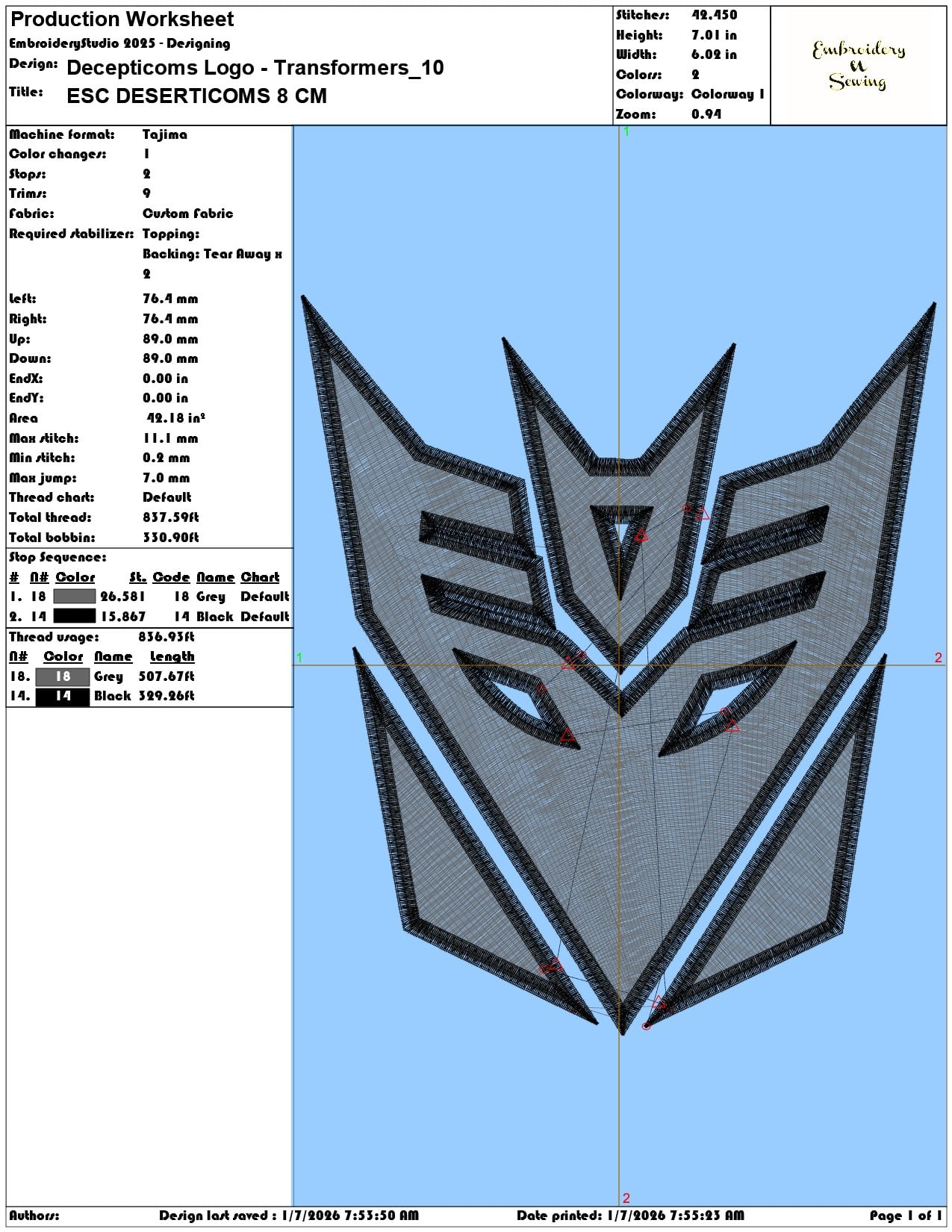 Decepticoms Logo Transformers - Elegant embroidery design file - instant download — view 3