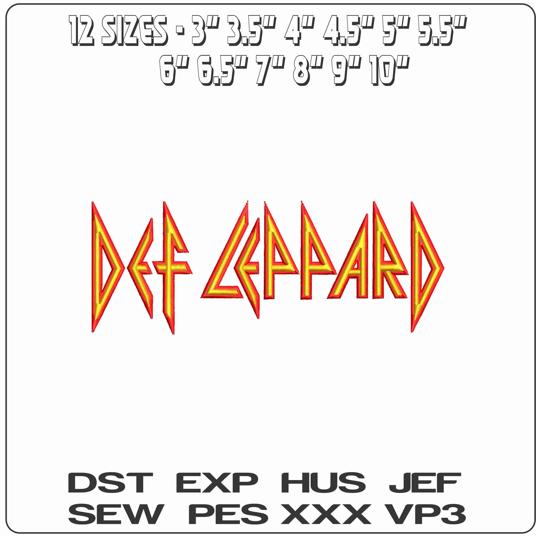 Def Leppard Color - Elegant embroidery design file - instant download — view 2