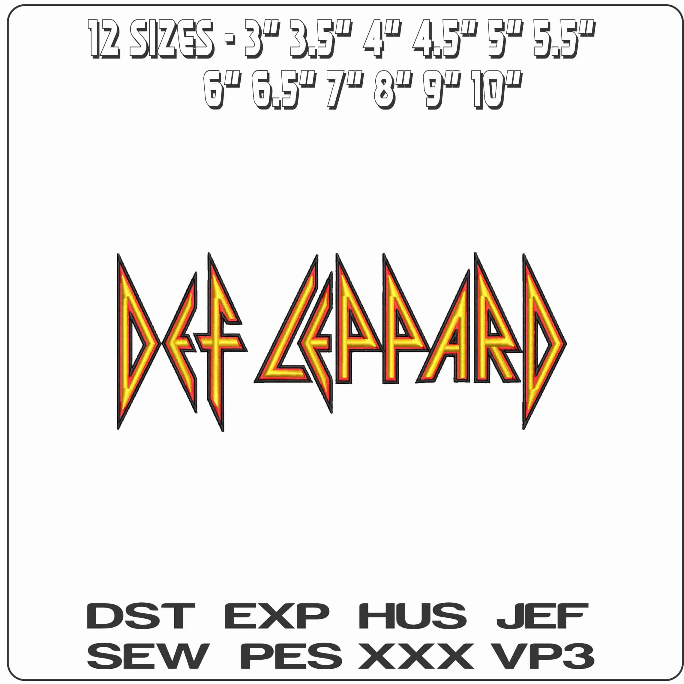 Def Leppard Multi Color - Elegant embroidery design file - instant download — view 2