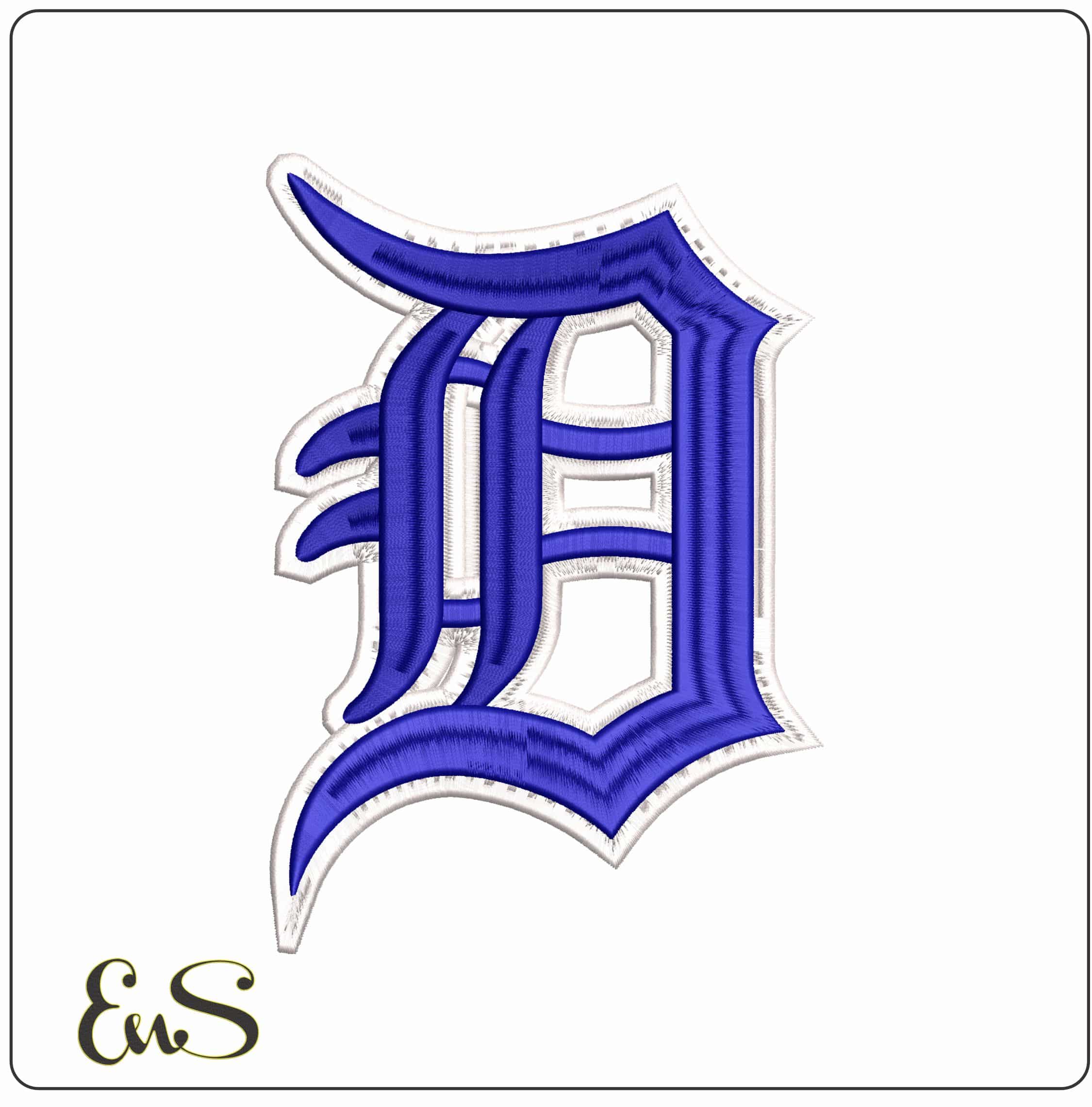 Detriot Tiger 3D - Elegant embroidery design file - instant download