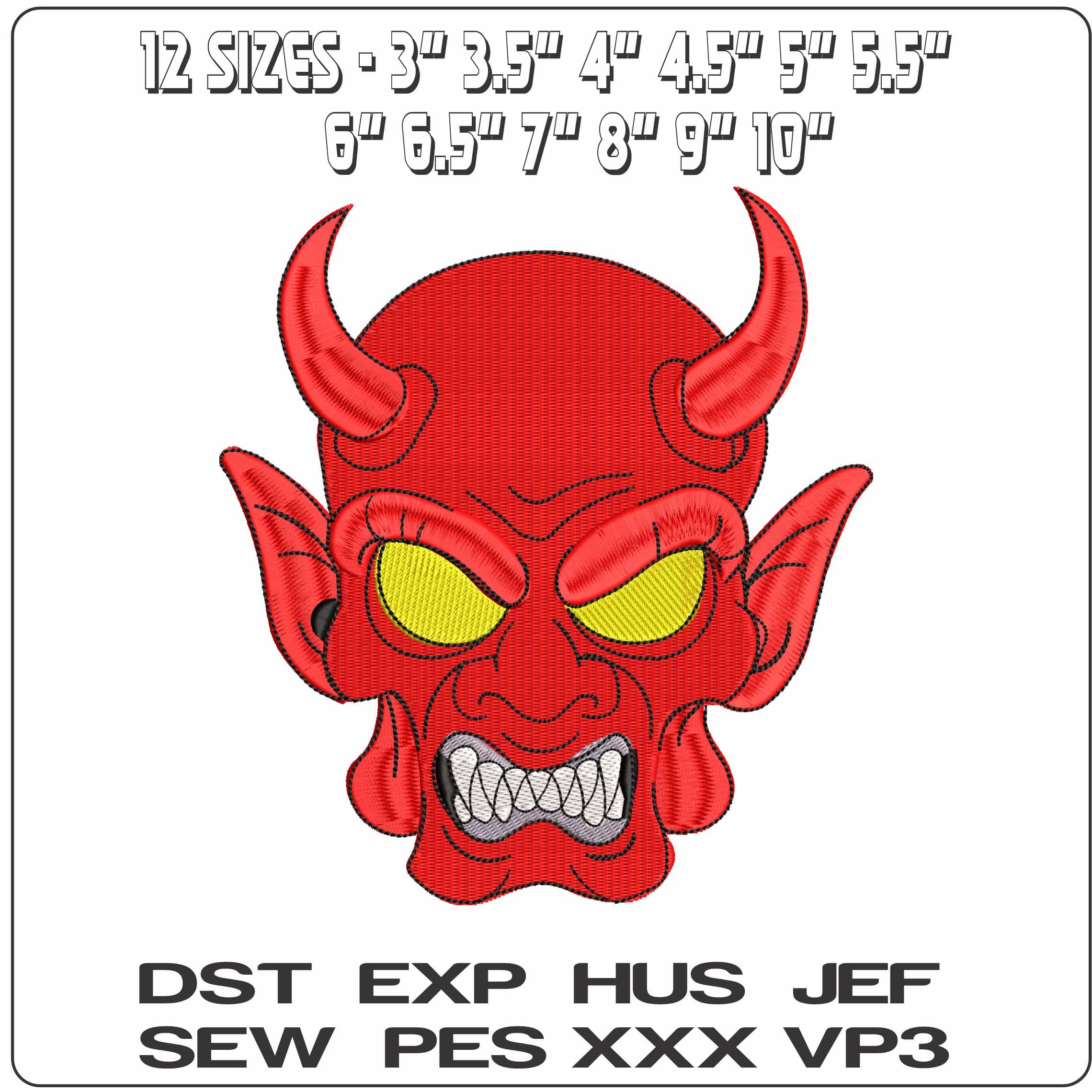 Devils Skull - Elegant embroidery design file - instant download — view 2