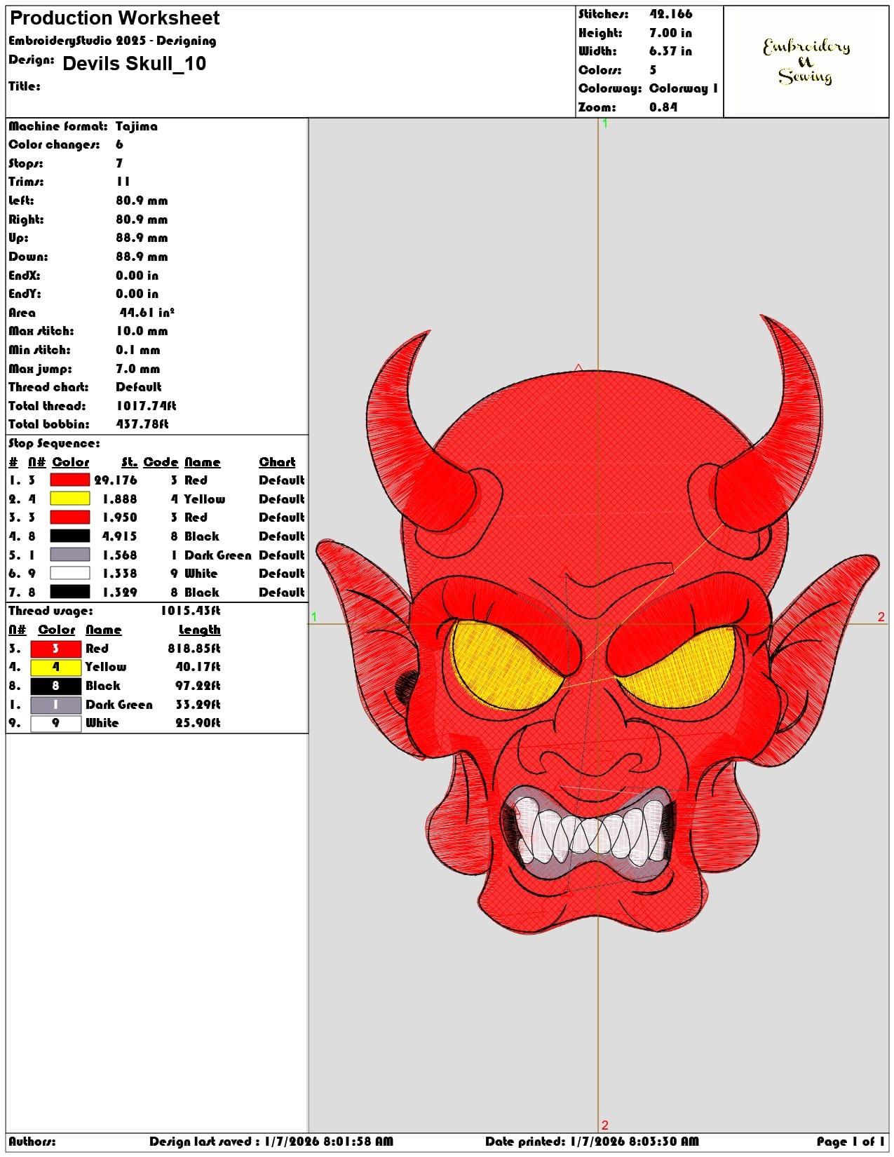 Devils Skull - Elegant embroidery design file - instant download — view 3