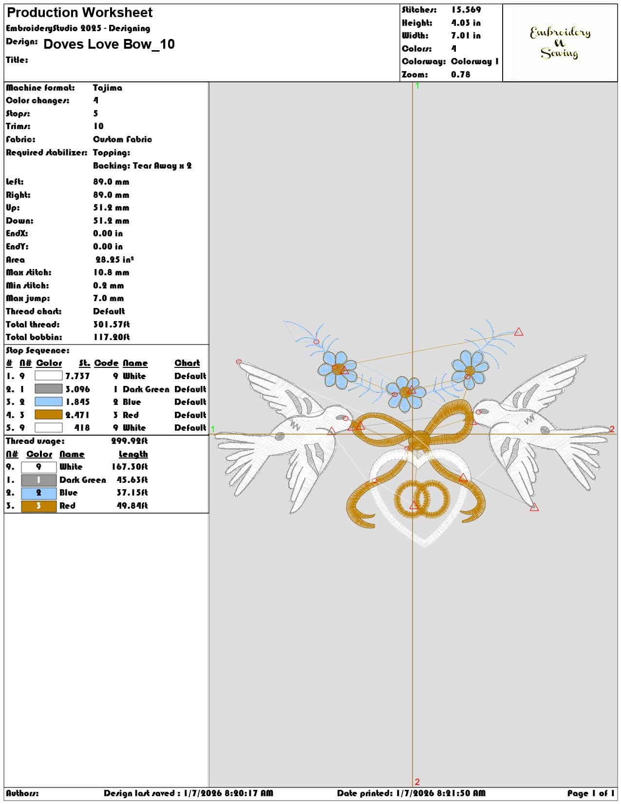 Doves Love Bow - Elegant embroidery design file - instant download — view 3