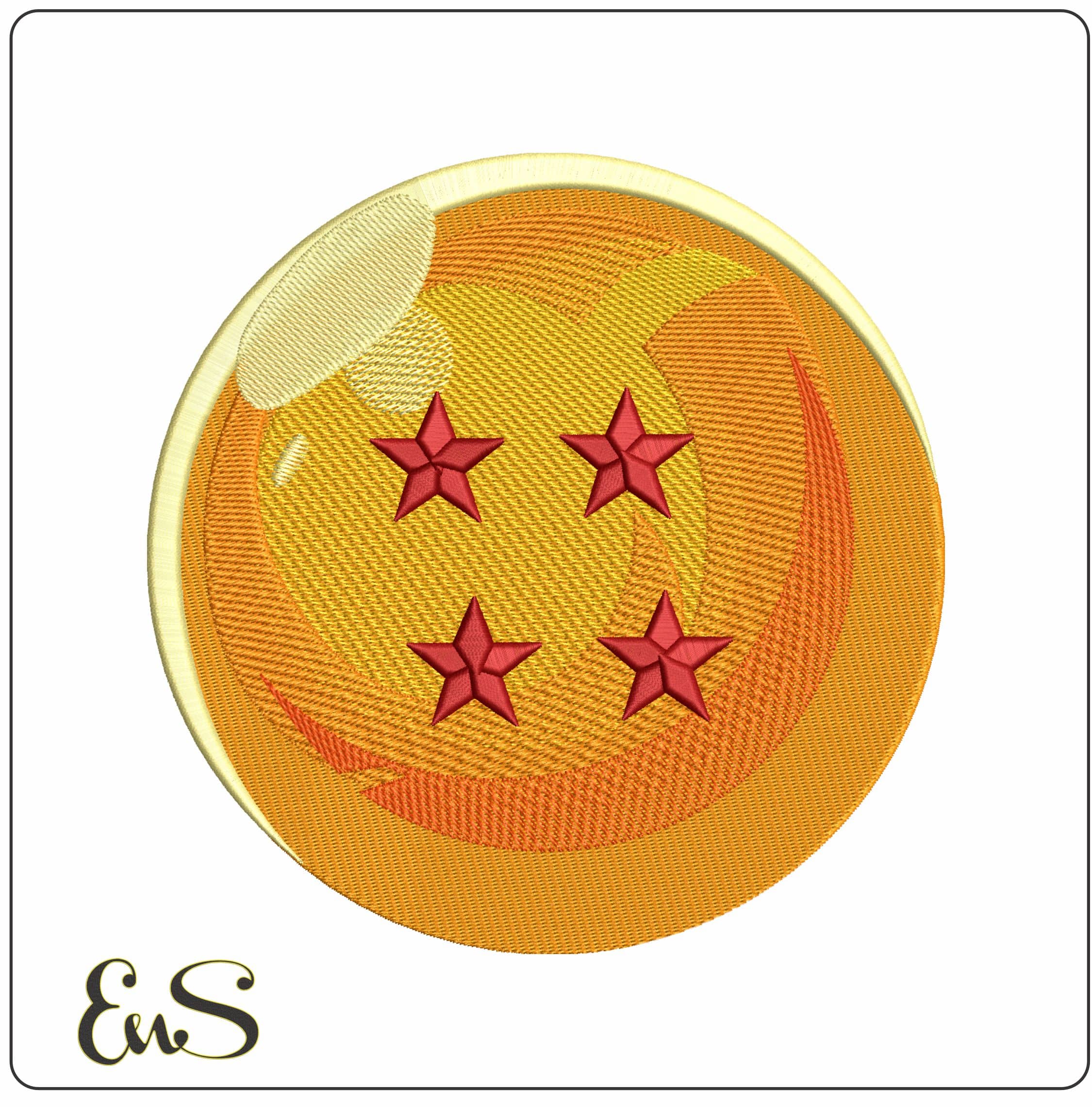 Dragon Ball 4 Stars Dragon Ball Anime - Elegant embroidery design file - instant download