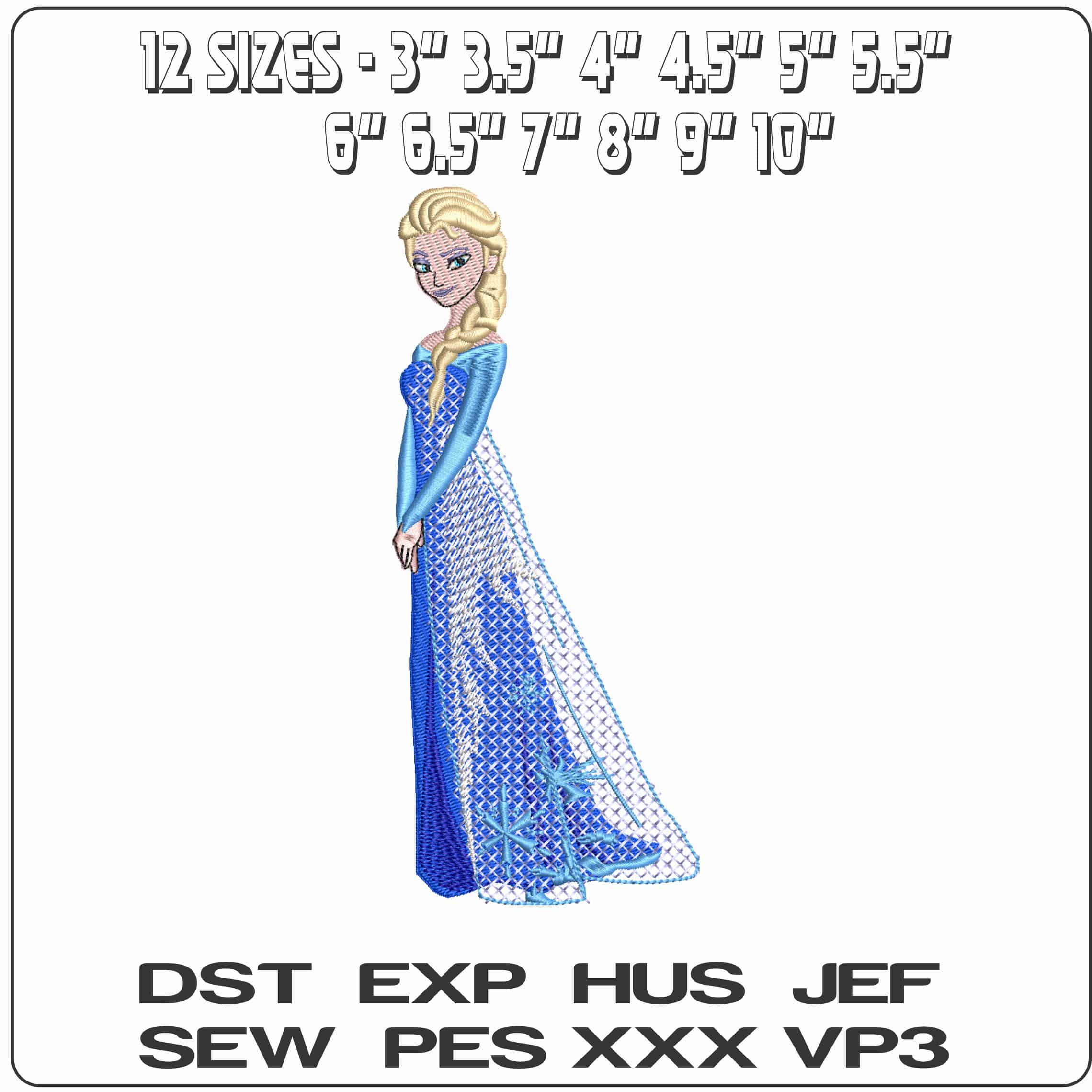 Elsa Fierce Frozen - Elegant embroidery design file - instant download — view 2