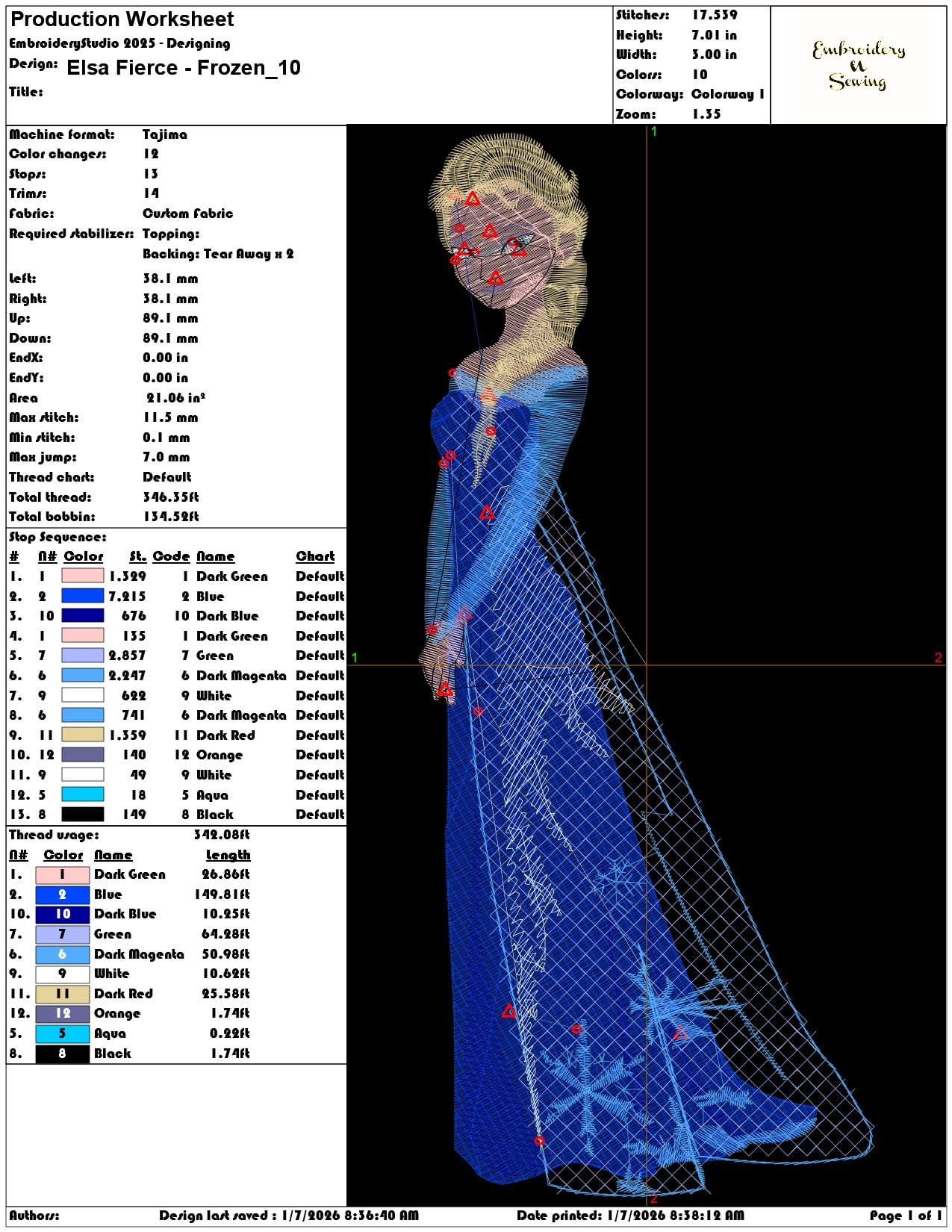 Elsa Fierce Frozen - Elegant embroidery design file - instant download — view 3